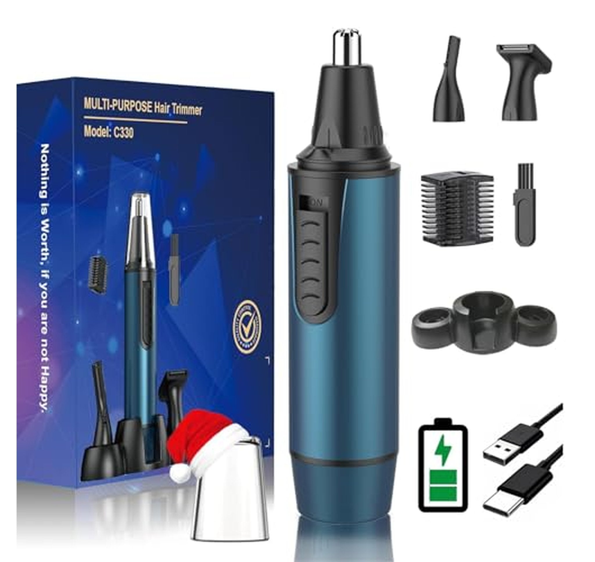 Rechargeable 3-in-1 Nose Ear Eyebrow Trimmer