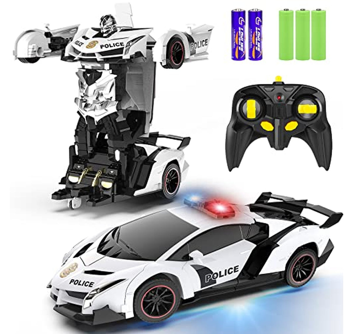 Remote Control Transforming Police Car Robot Toy