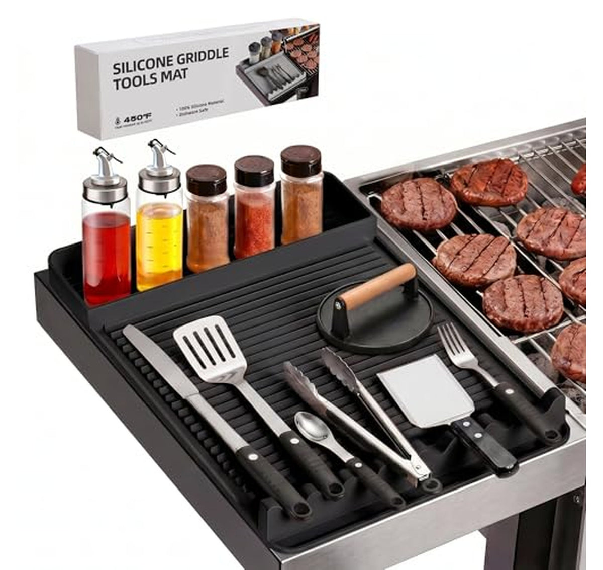1 Pack Nonstick Silicone Grill Mat for Griddles