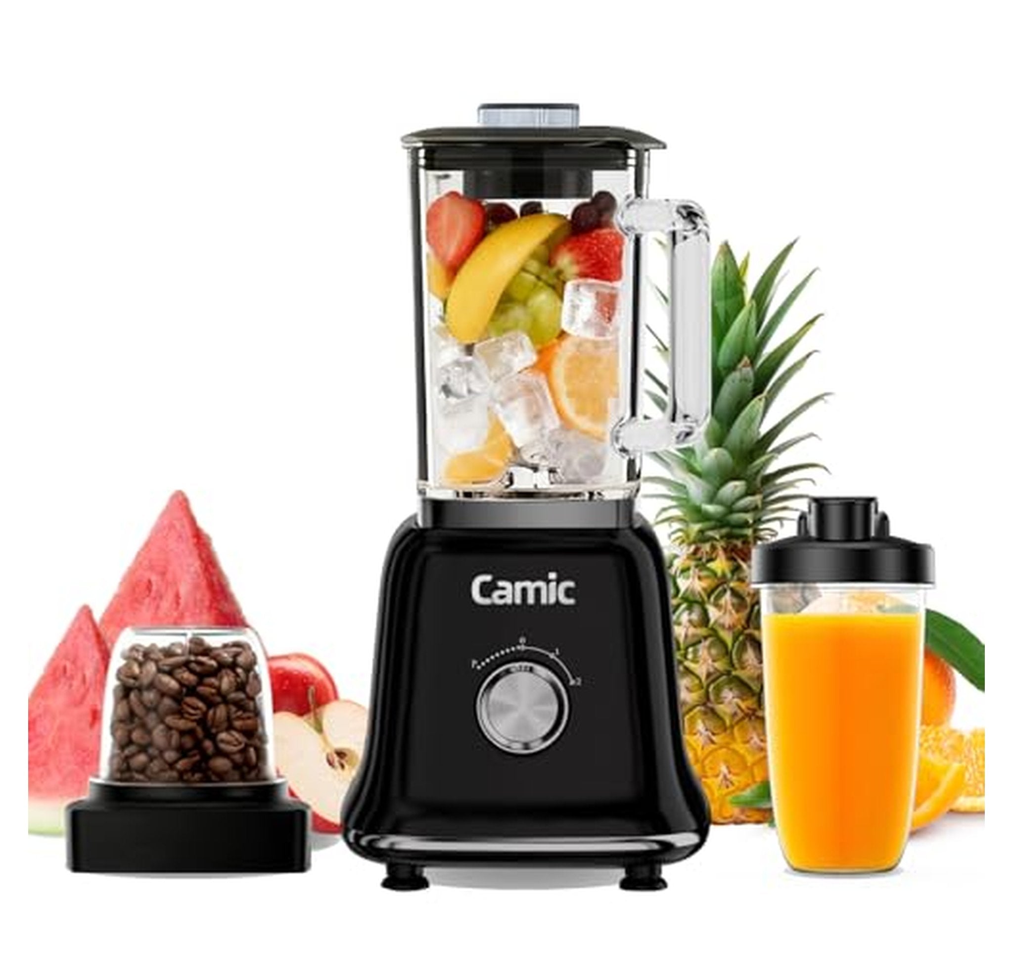 750W Glass Countertop Blender and Food Processor Combo