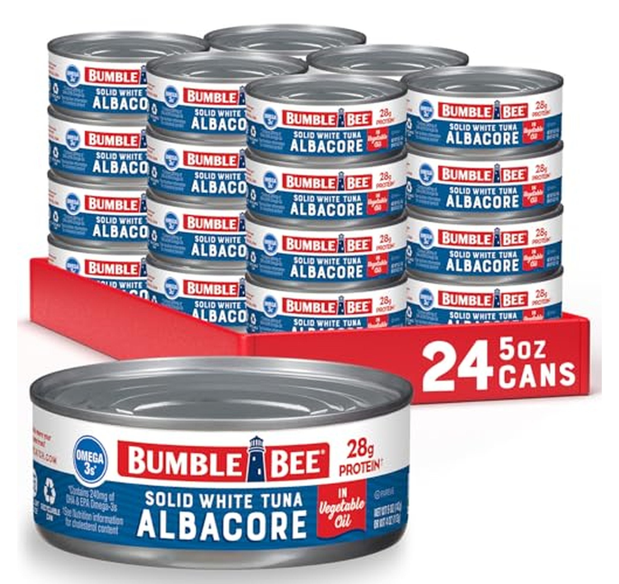 24 Pack Bumble Bee Solid White Albacore Tuna in Oil