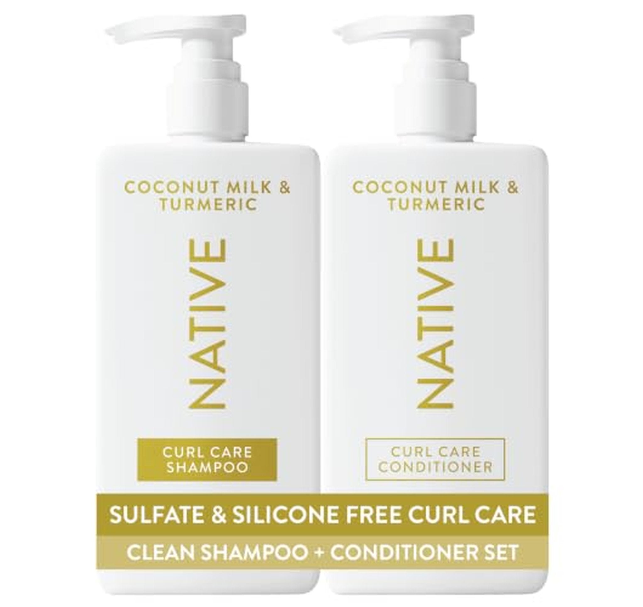 2 Pack Native Sulfate-Free Coconut Turmeric Shampoo Conditioner