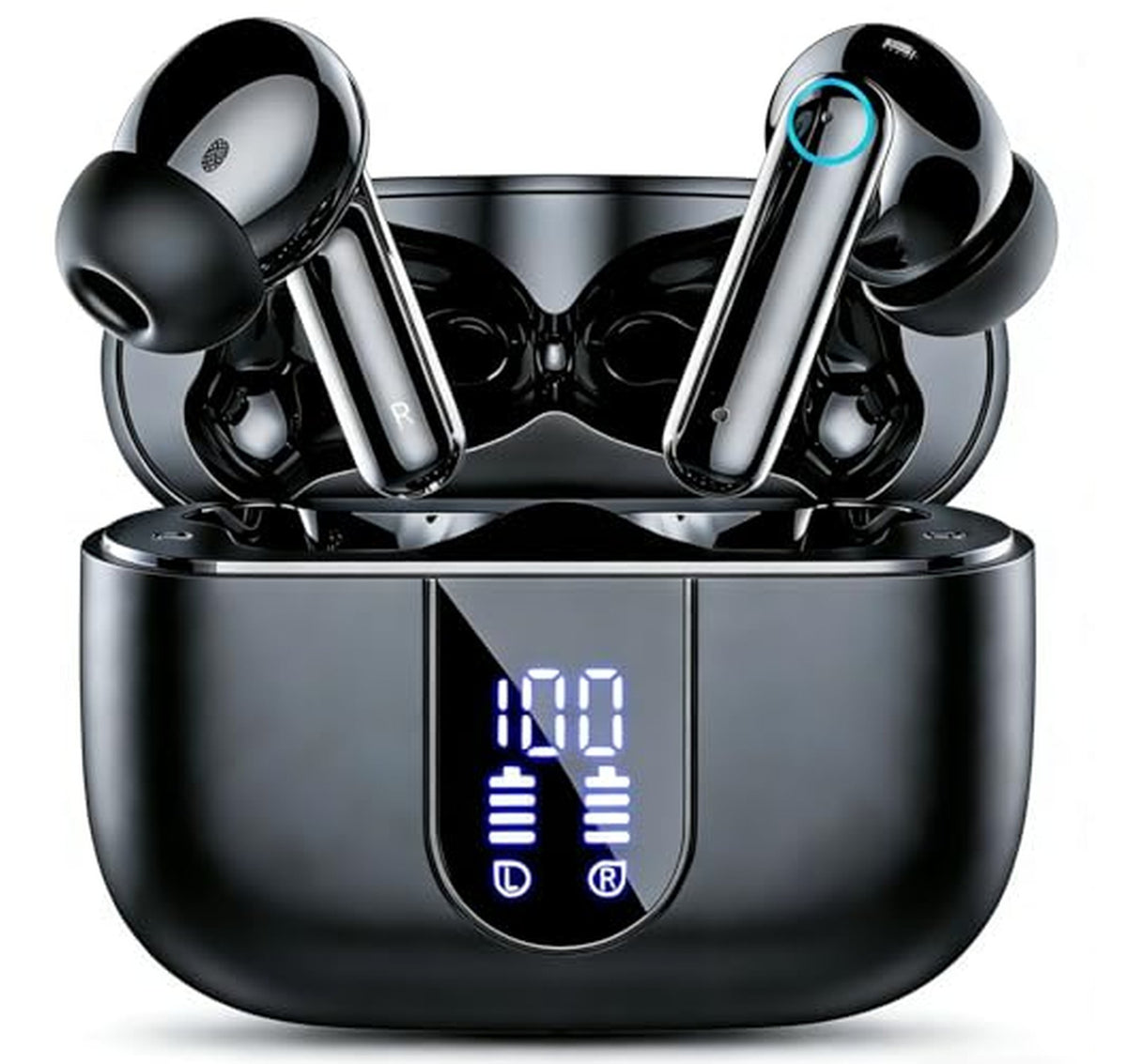 Bluetooth 5.4 Wireless Earbuds with Mic and LED