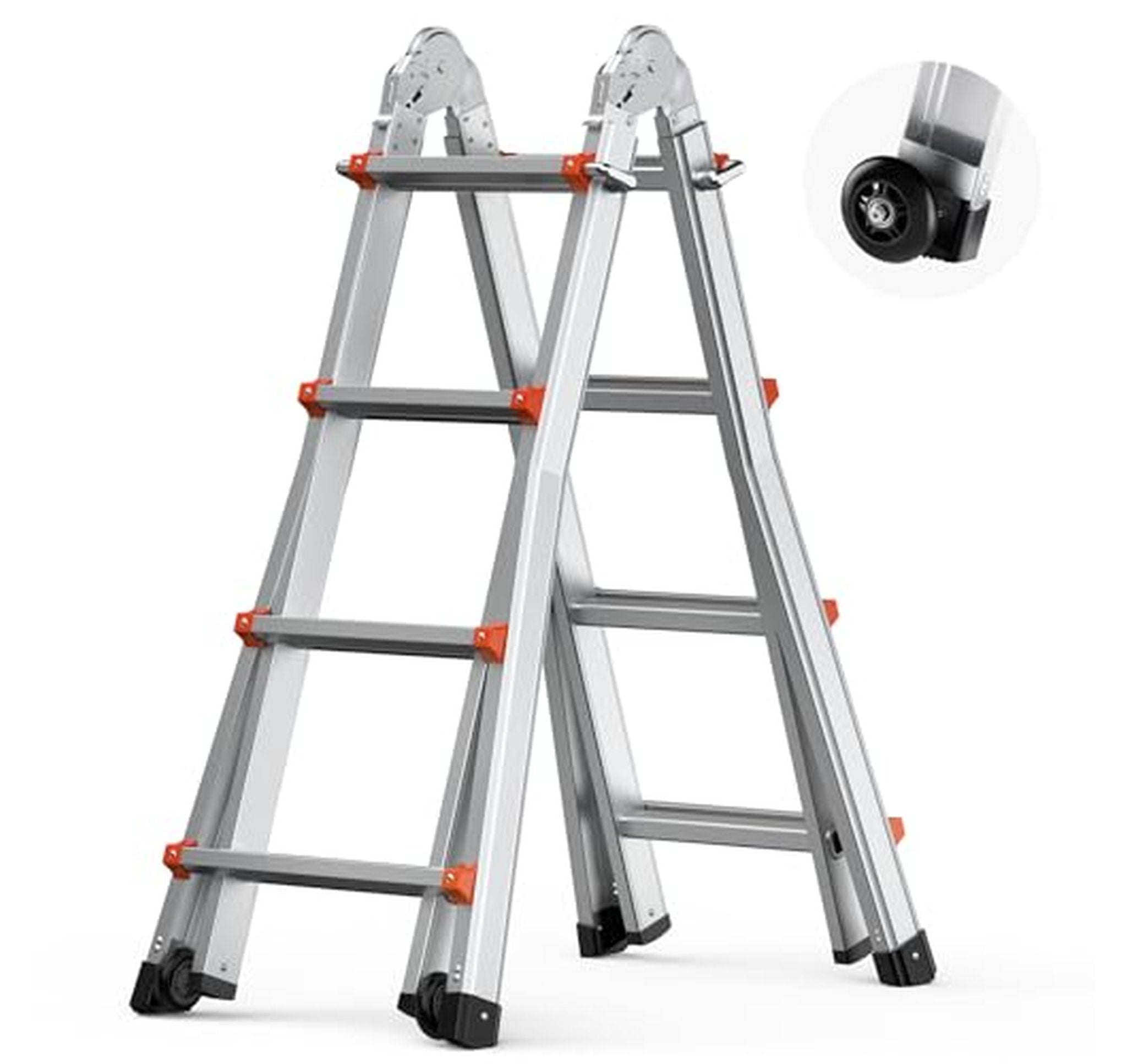13 FT Telescoping Aluminum A-Frame Ladder