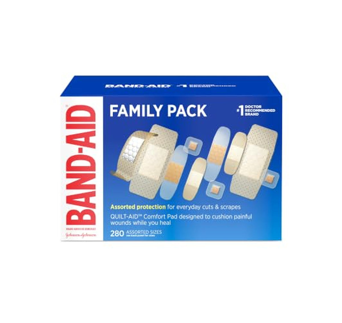 280 Count Band-Aid Assorted Adhesive Bandages Family Pack