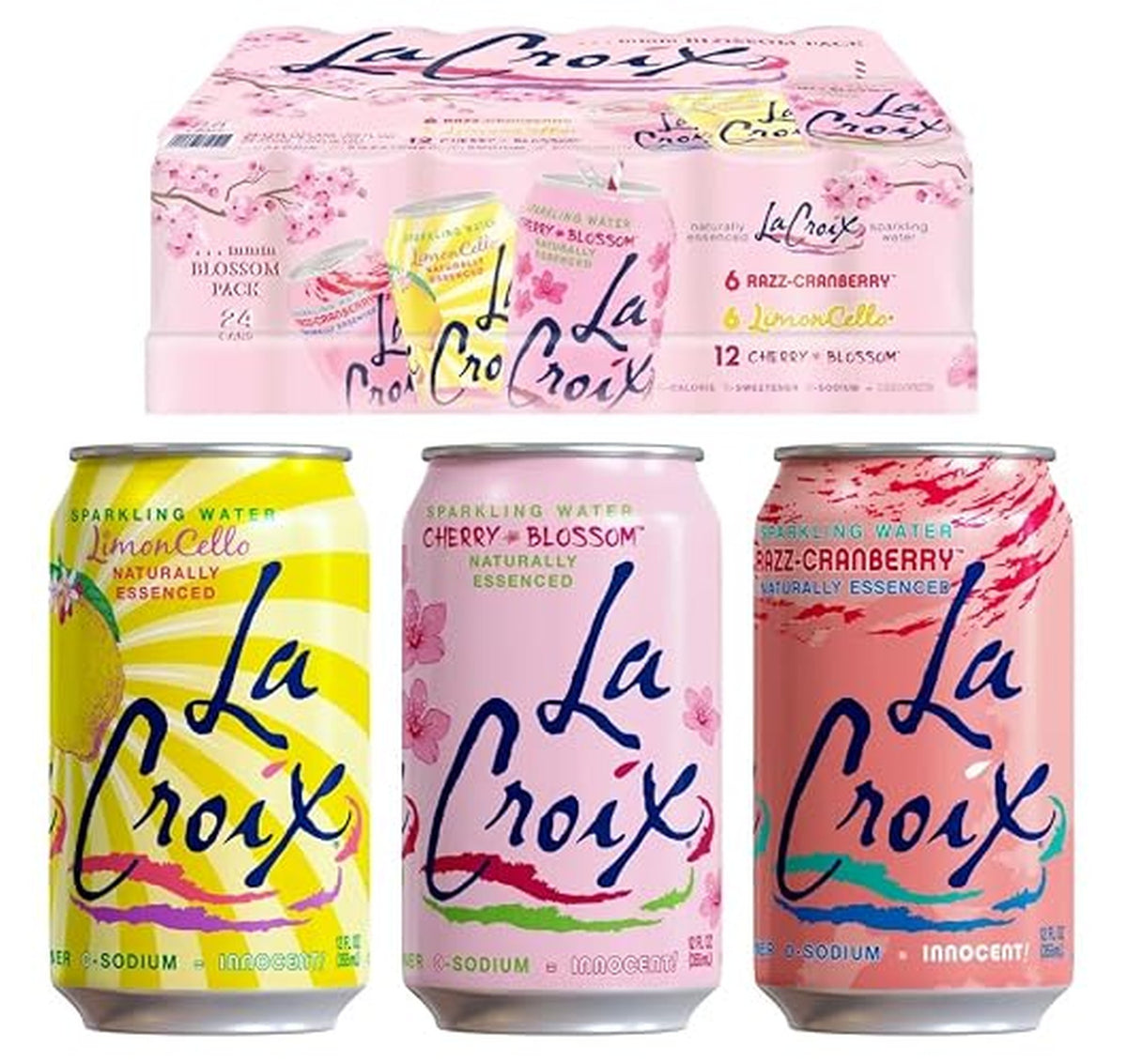 24 Pack LaCroix Sparkling Water Cherry Blossom Variety (OU)