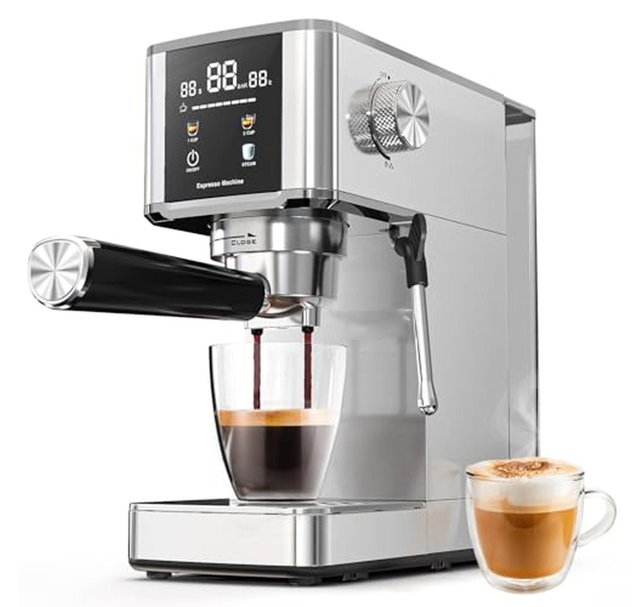20 Bar 1350W Espresso Machine with Steam Wand