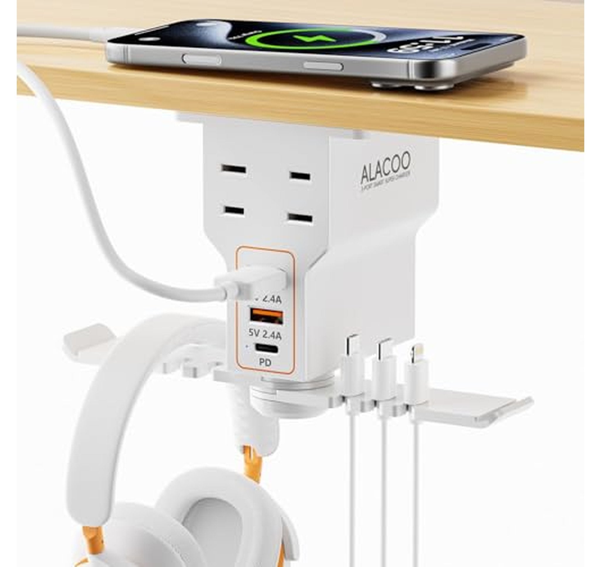 Gaming Headphone Stand with USB Charging Station