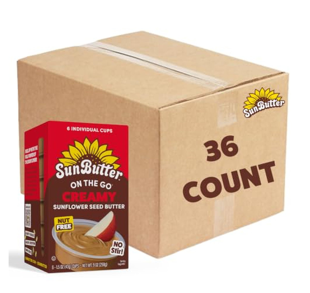 36 Pack SunButter Creamy Sunflower Butter To Go Cups