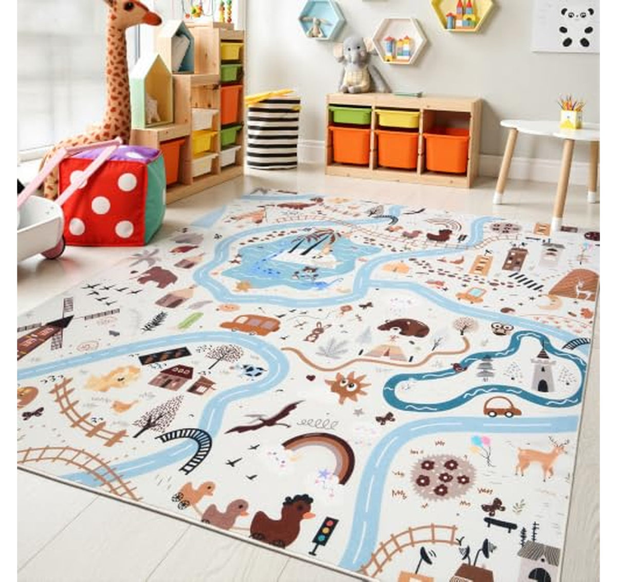55-Inch Kids Road Adventure Play Rug