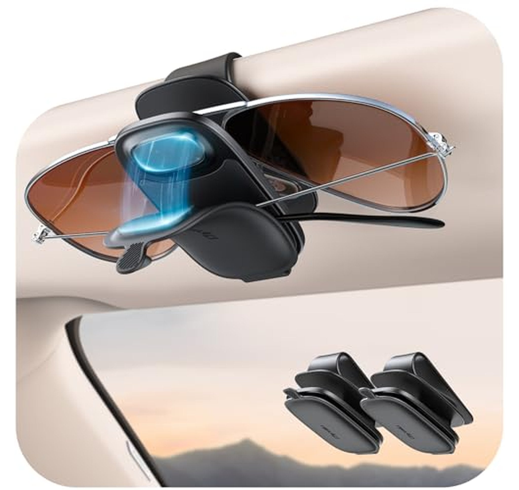 2 Pack Magnetic Car Visor Sunglasses Holders