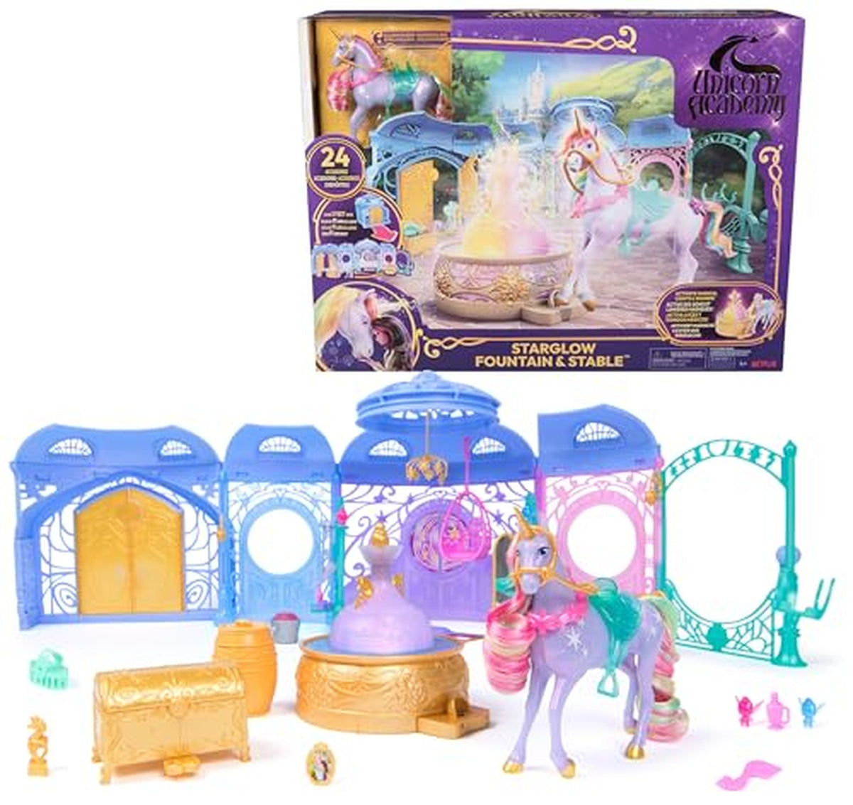 Unicorn Academy Starglow Fountain Stable Playset