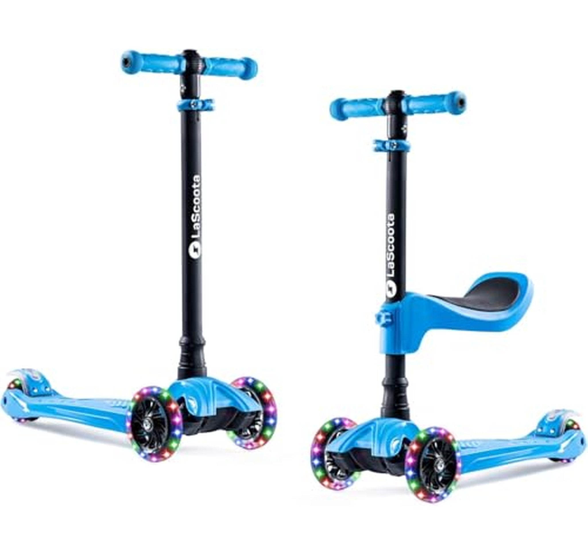 Lascoota 3-Wheel Kids Scooter with Seat and Lights