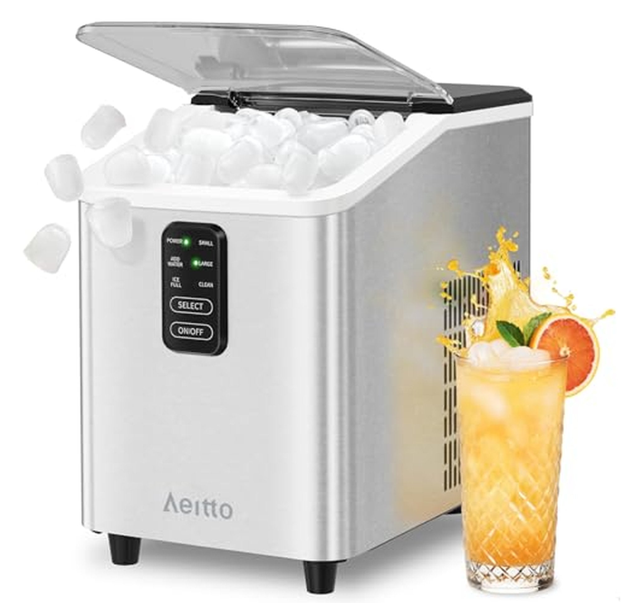 26lb Countertop Ice Maker with Self-Cleaning Function