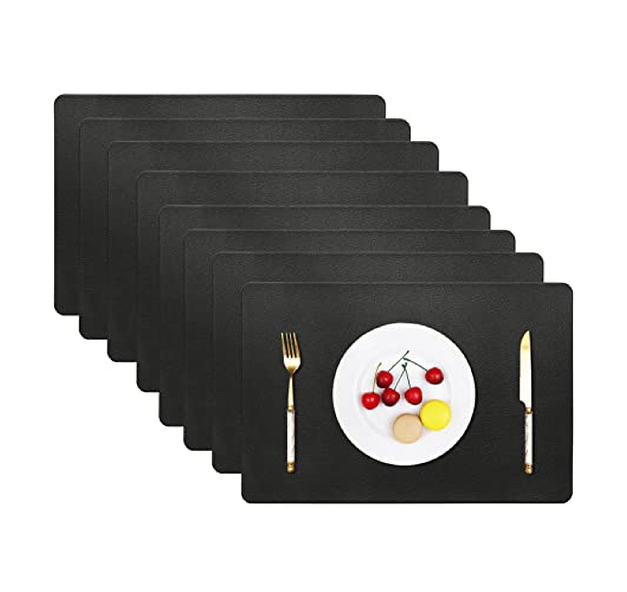8 Pack Heat Resistant Waterproof Leather Placemats