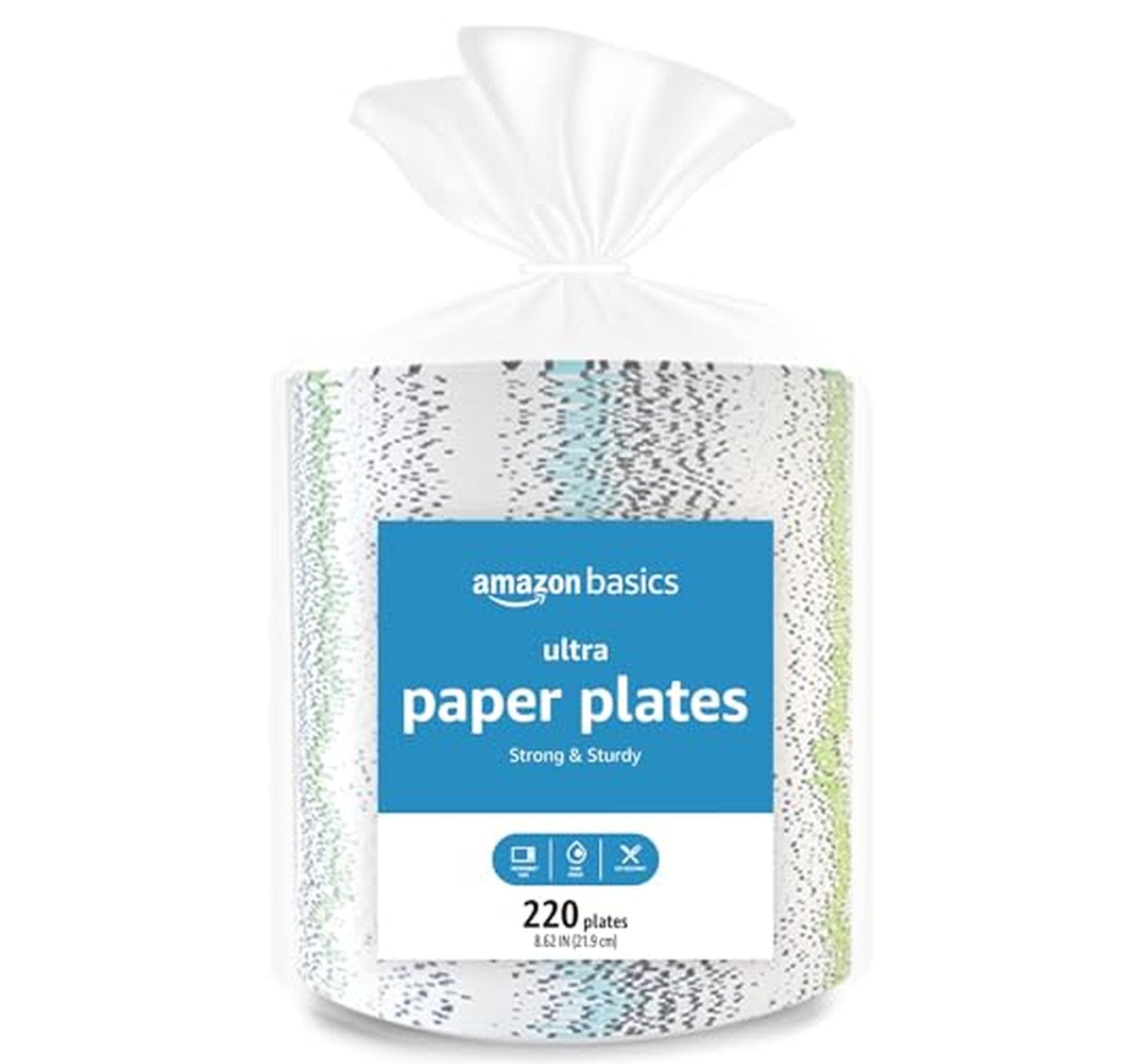 64 Count Amazon Basics Ultra Disposable Paper Plates