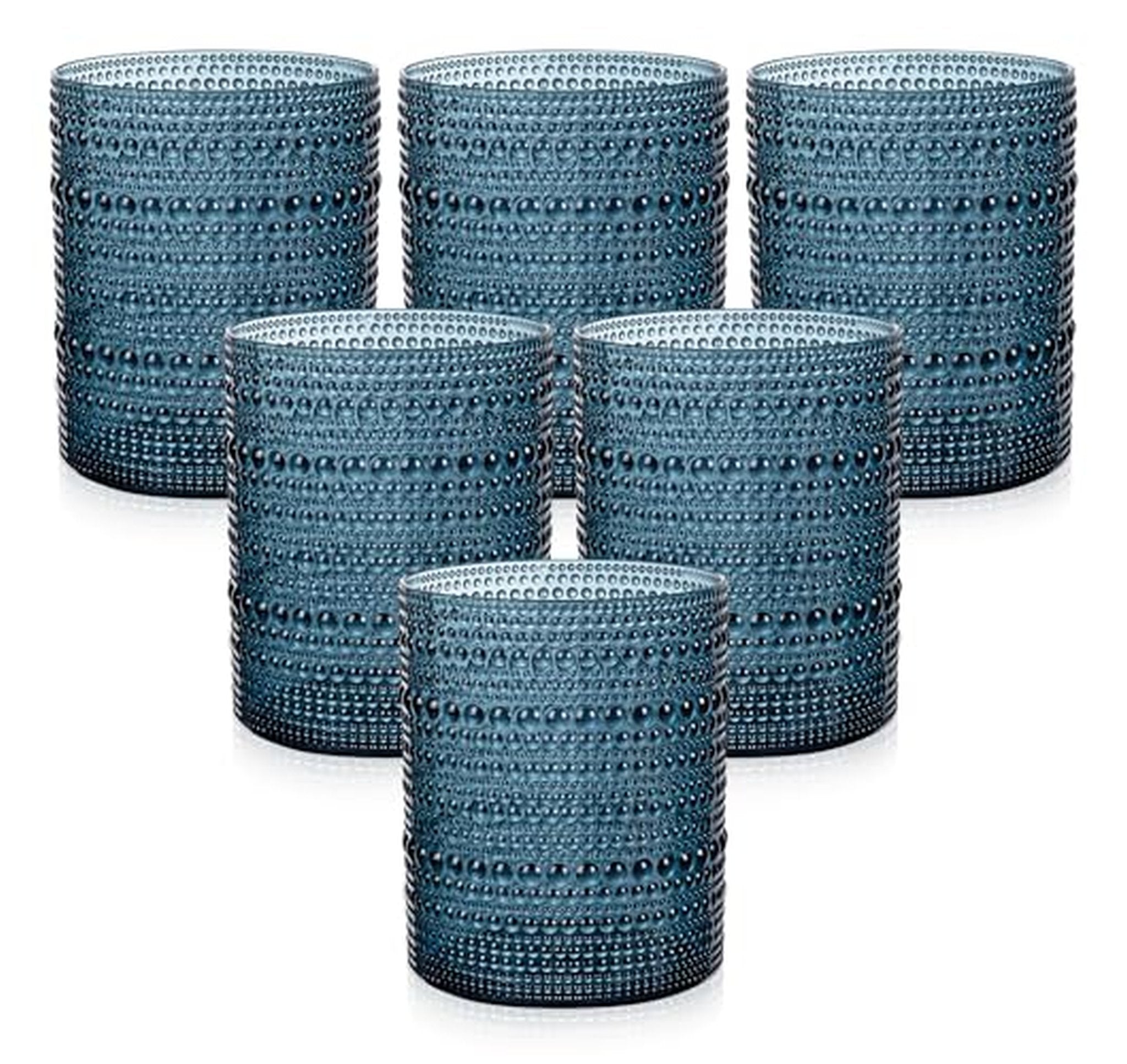18 Pack Hobnail Plastic Drinking Glasses 14oz
