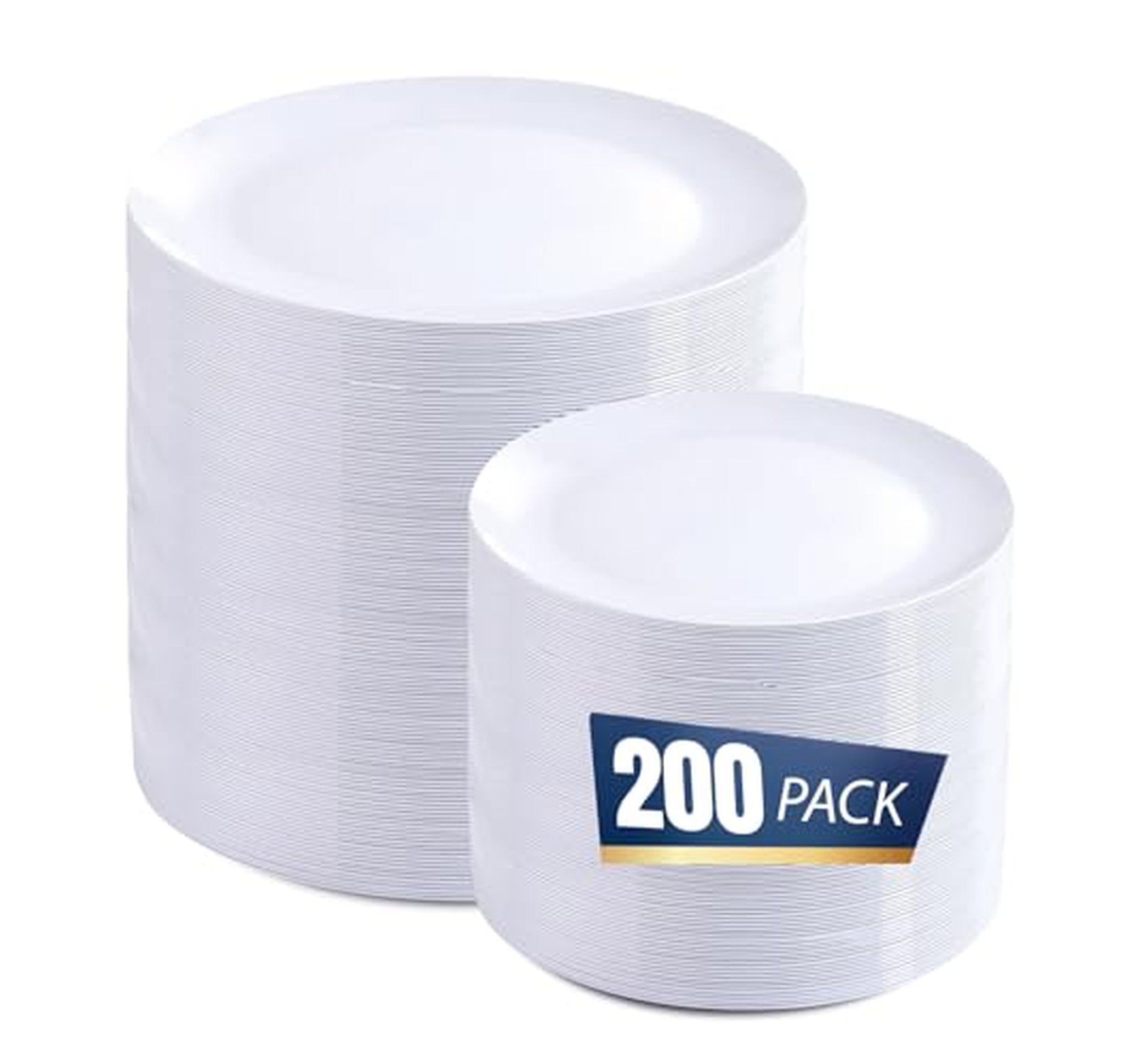 200 Count Heavy Duty Disposable Plastic Plates Set