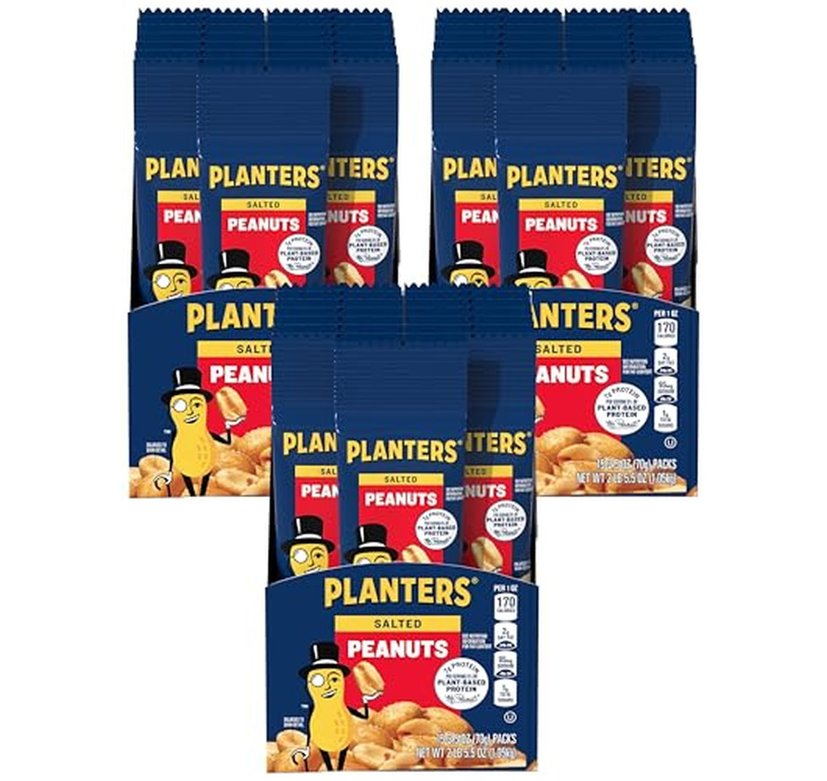 45 Pack PLANTERS Salted Peanuts Snack Packs