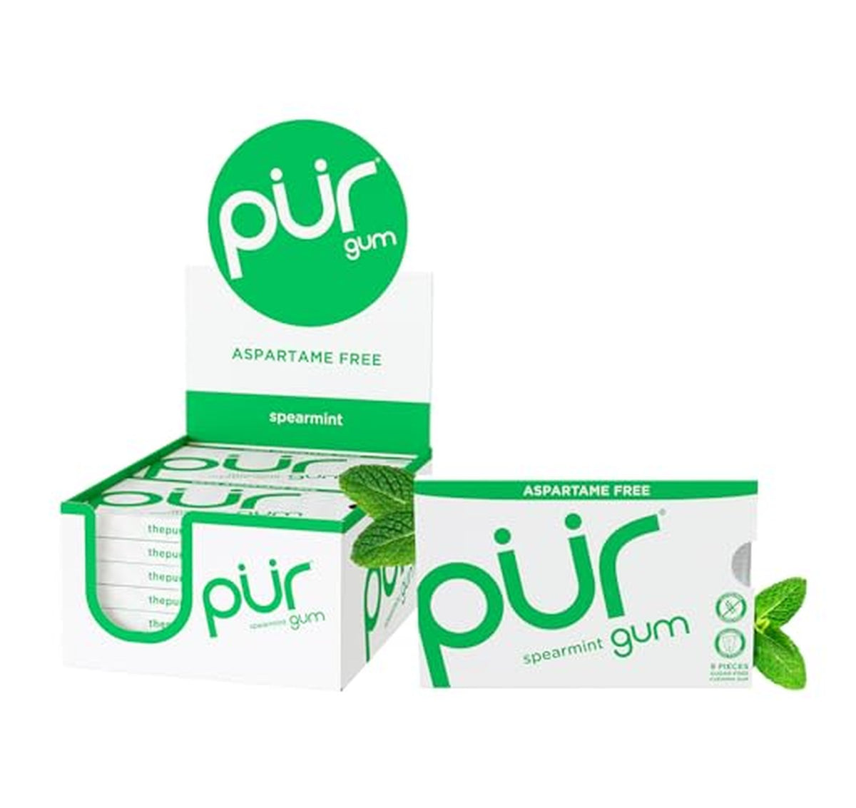 12 Pack PUR Sugar Free Xylitol Chewing Gum