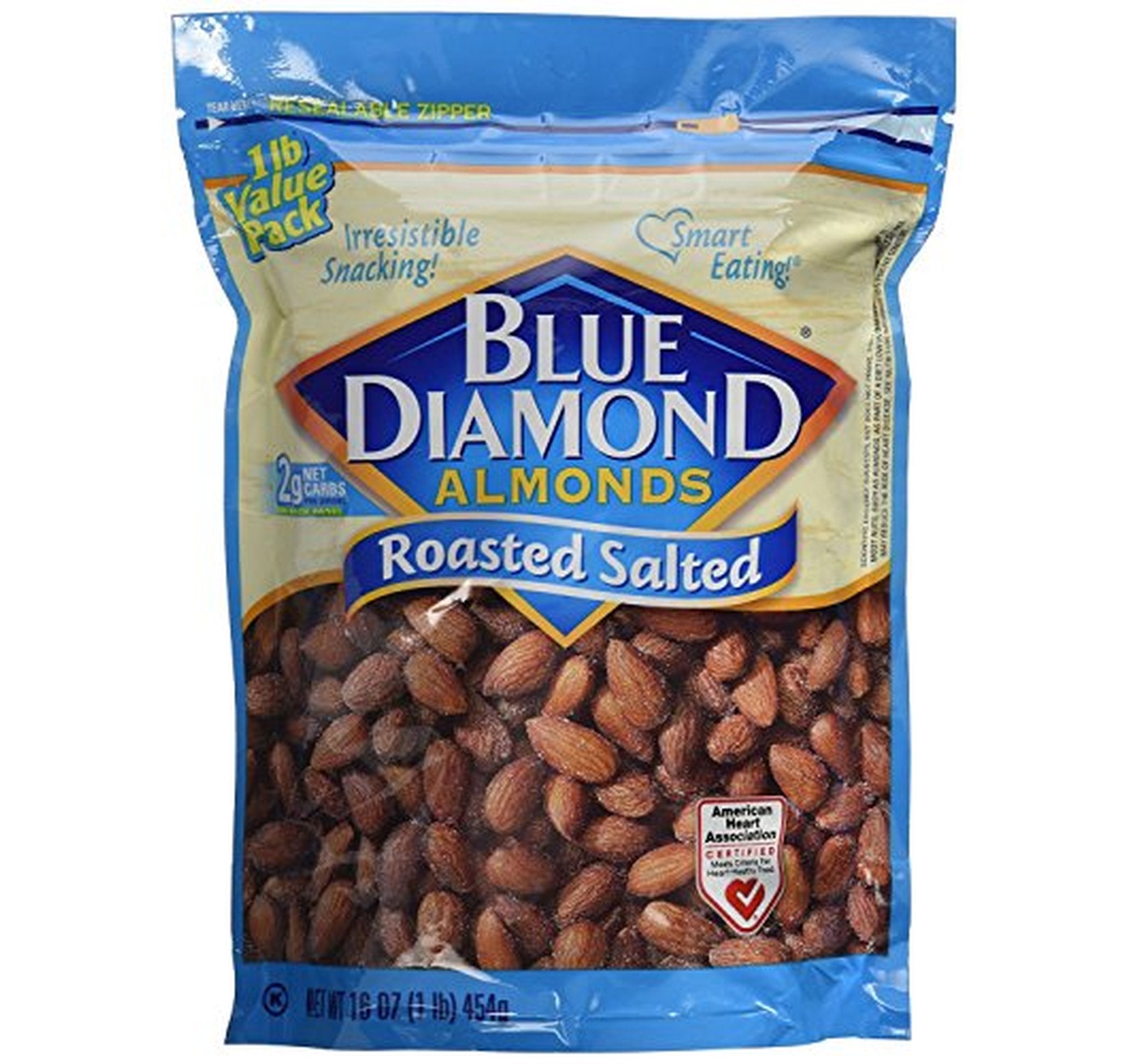 3 Pack Blue Diamond Roasted Salted Almonds 16 Ounce