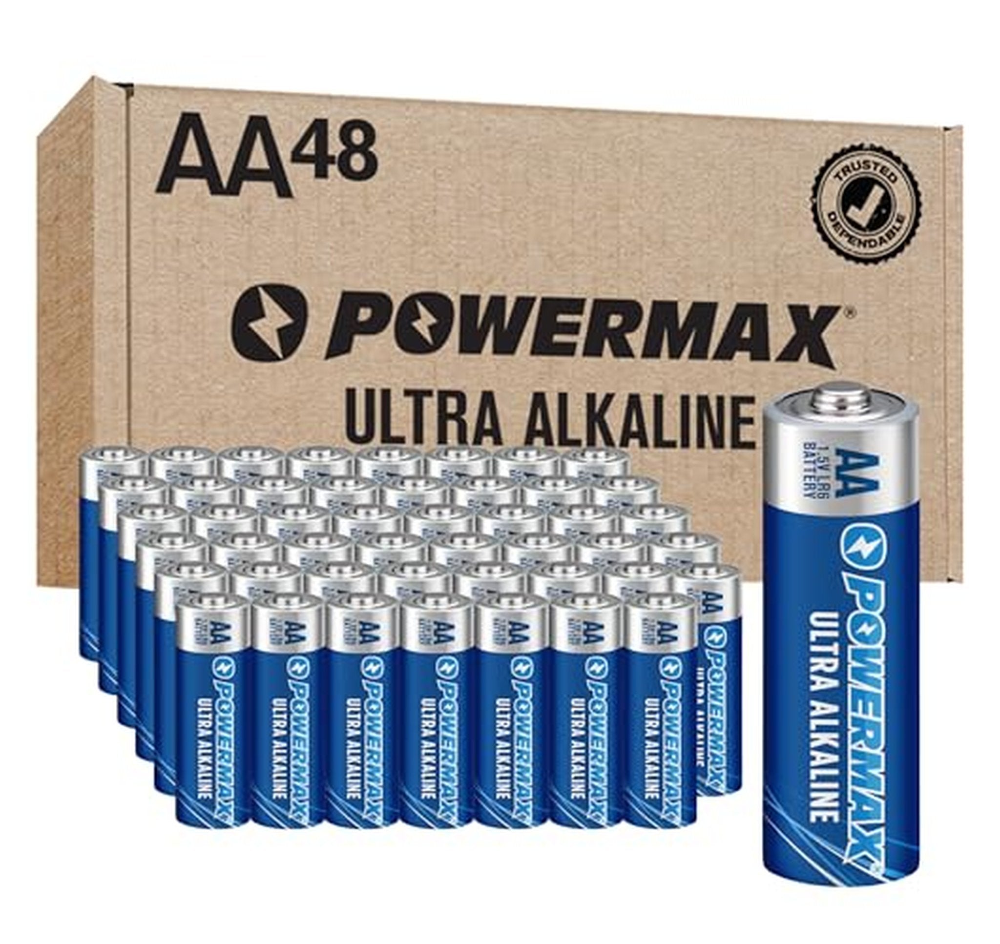 48 Count Long Lasting AA Alkaline Batteries
