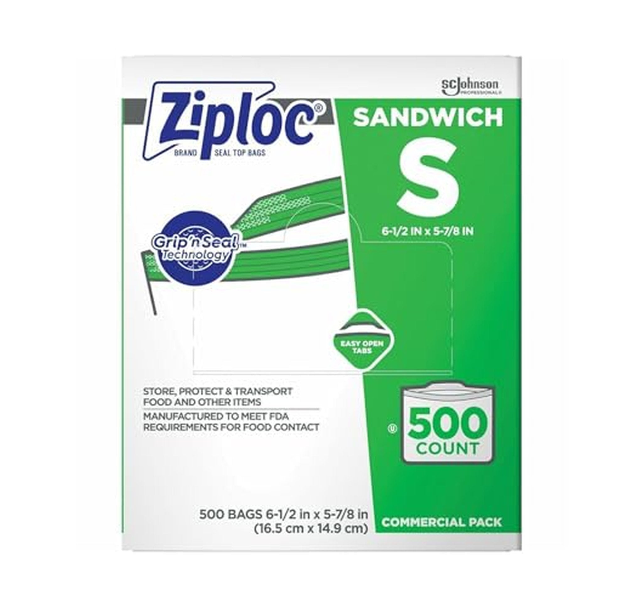 500 Count SC Johnson Ziploc Sandwich Bags with Tabs