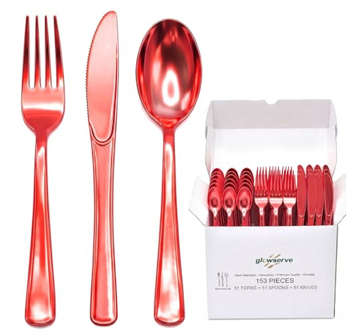 153 Pack Disposable Plastic Silverware Cutlery Set