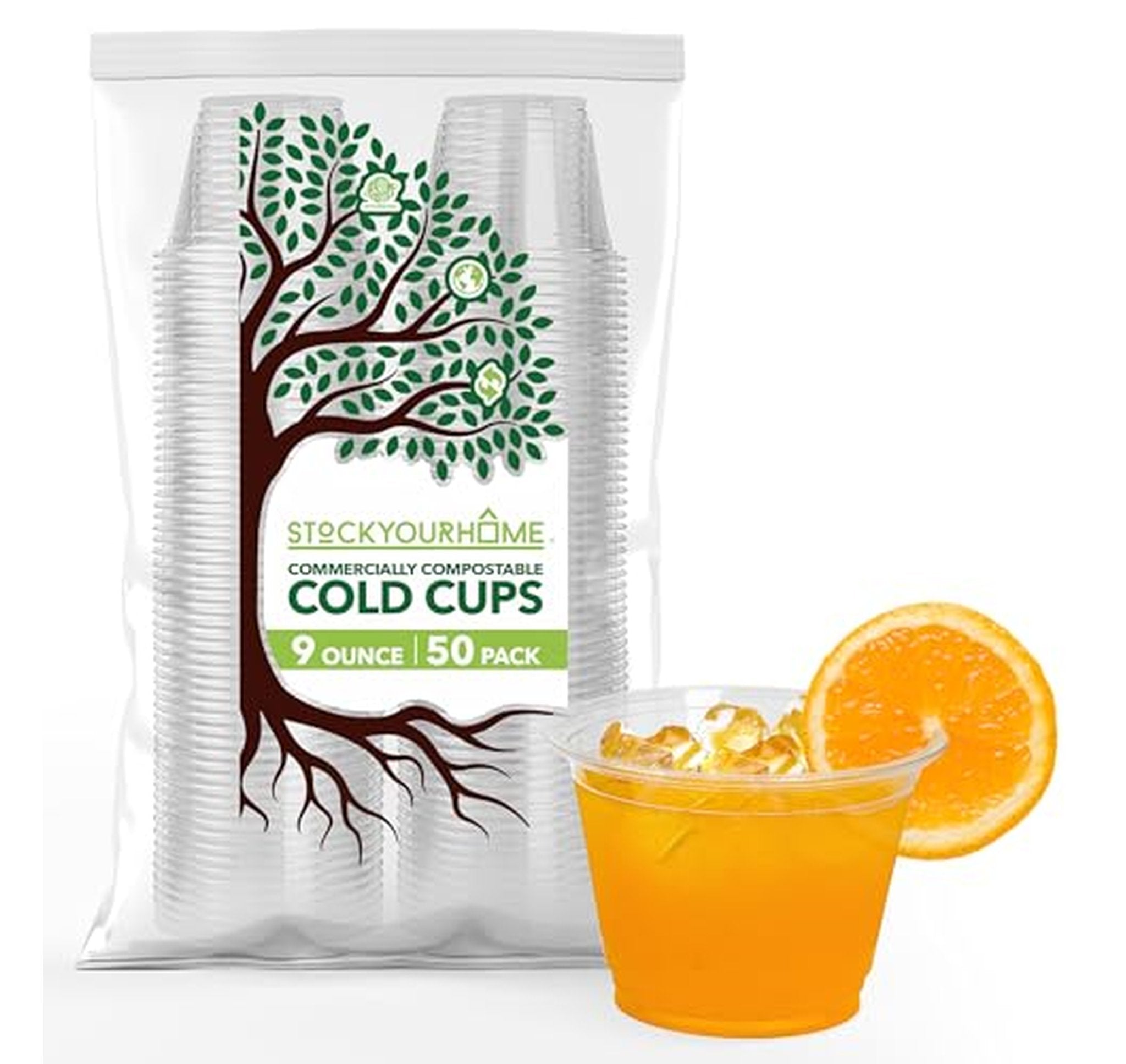 50 Pack Compostable 9 oz Cold Cups
