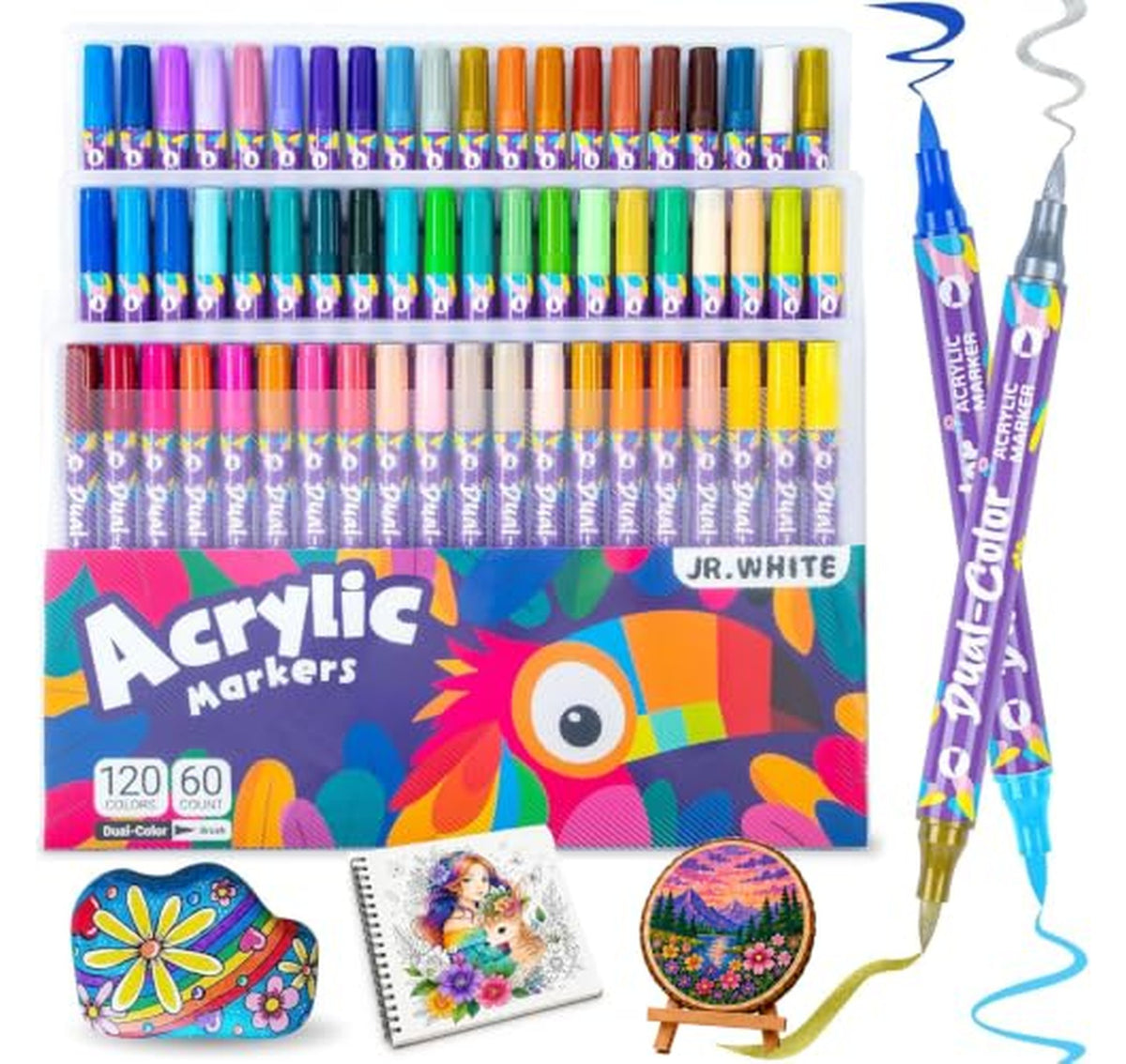 120 Count Dual Tip Acrylic Paint Marker Set