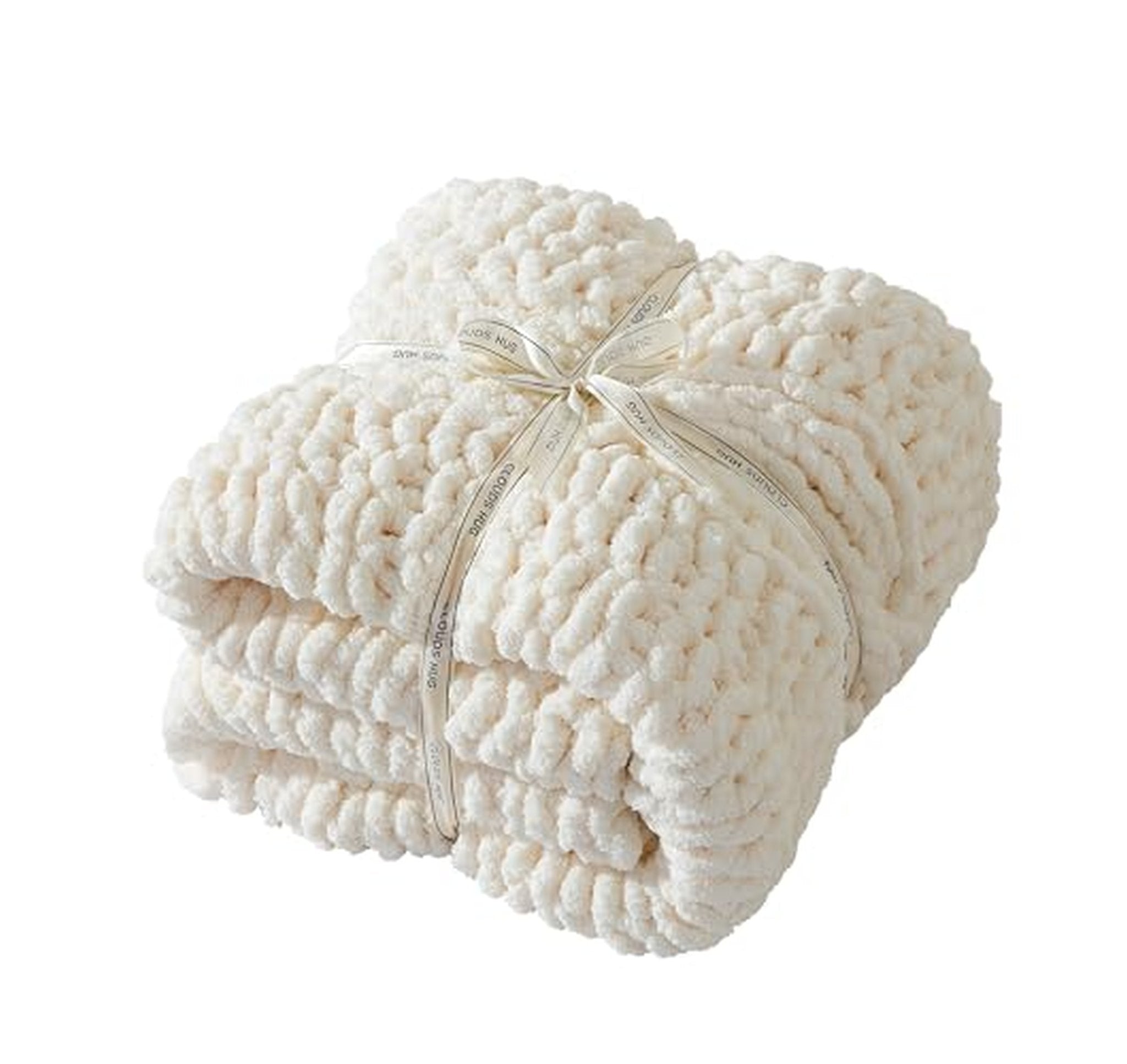 Chunky Hand Knit Thick Throw Blanket 50x60