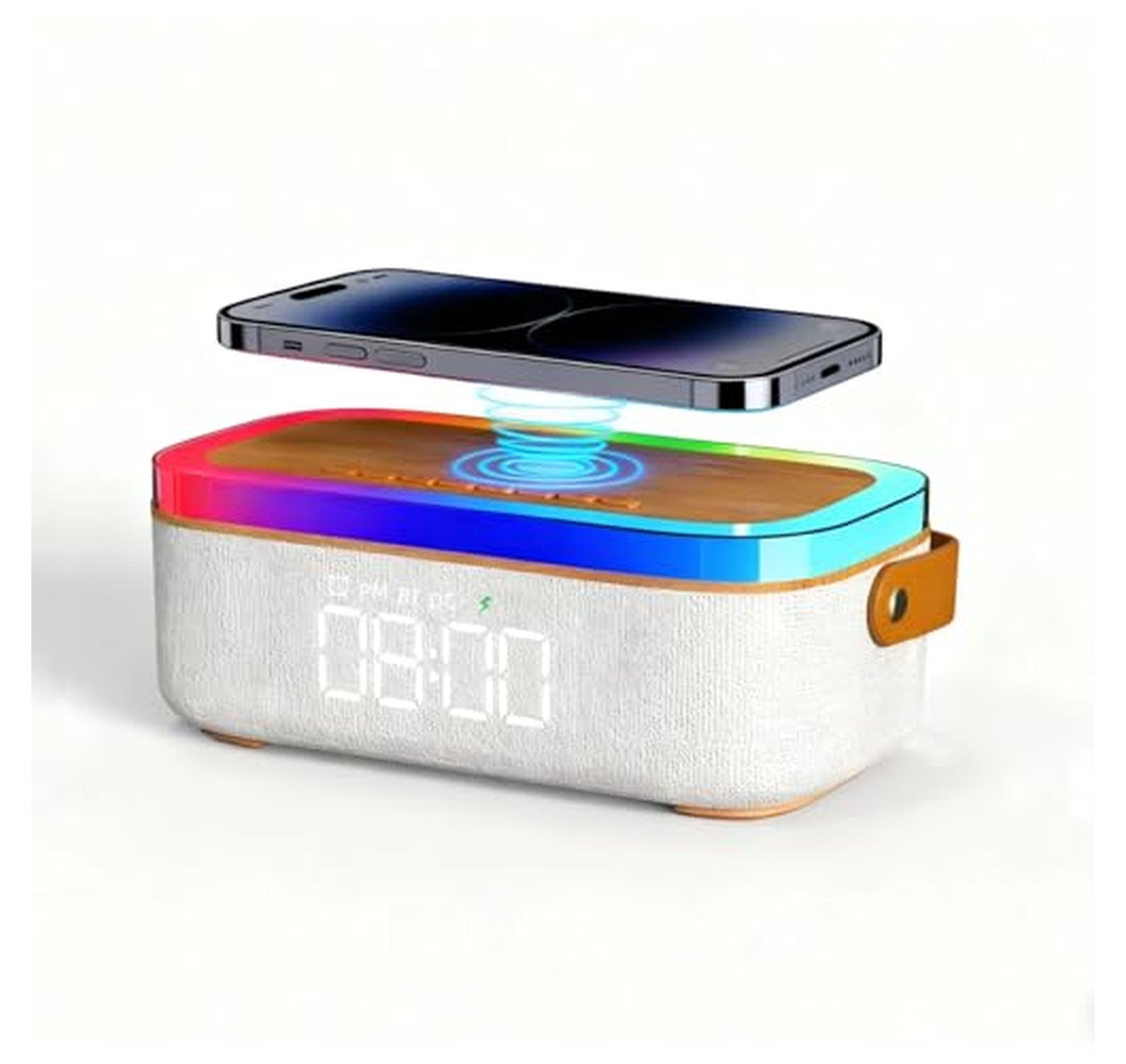 4-in-1 Alarm Clock Bluetooth Speaker Wireless Charging Lamp