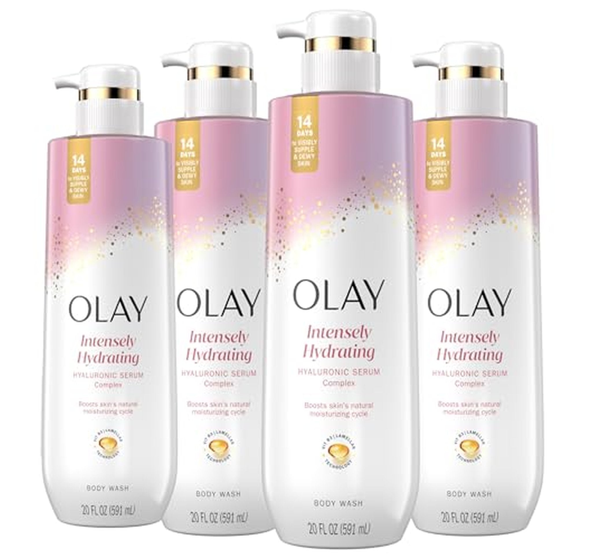 4 Pack Olay Hyaluronic Acid Hydrating Body Wash