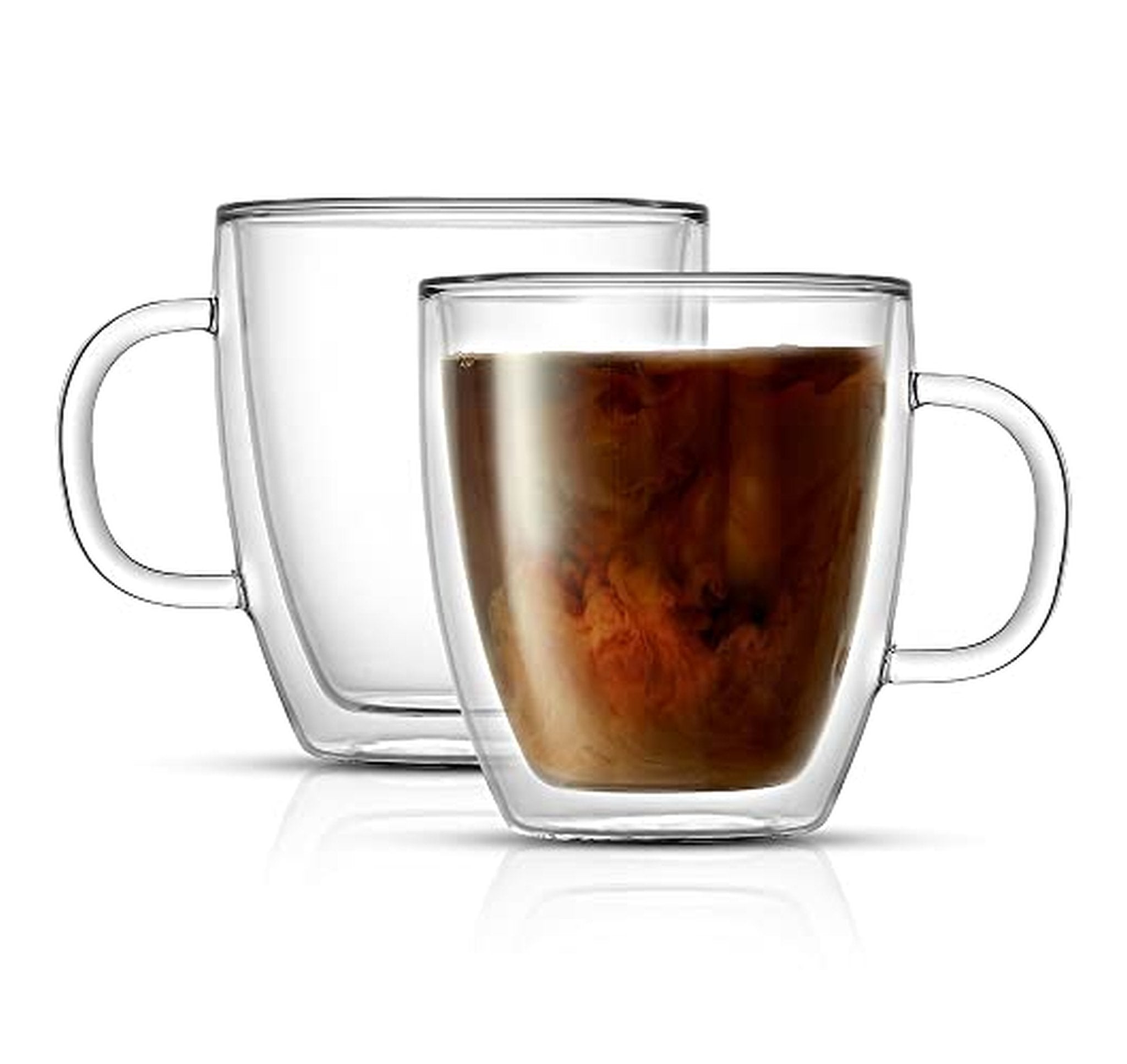 2 Pack Double Wall Insulated Glass Coffee Mugs