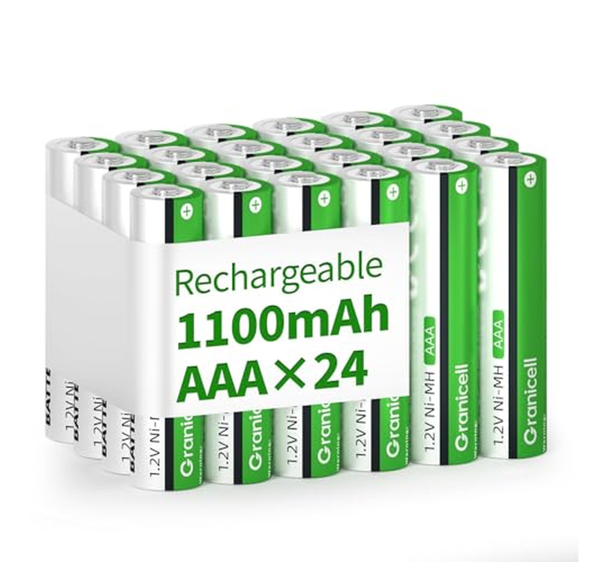24 Pack AAA 1100mAh Rechargeable NiMH Batteries