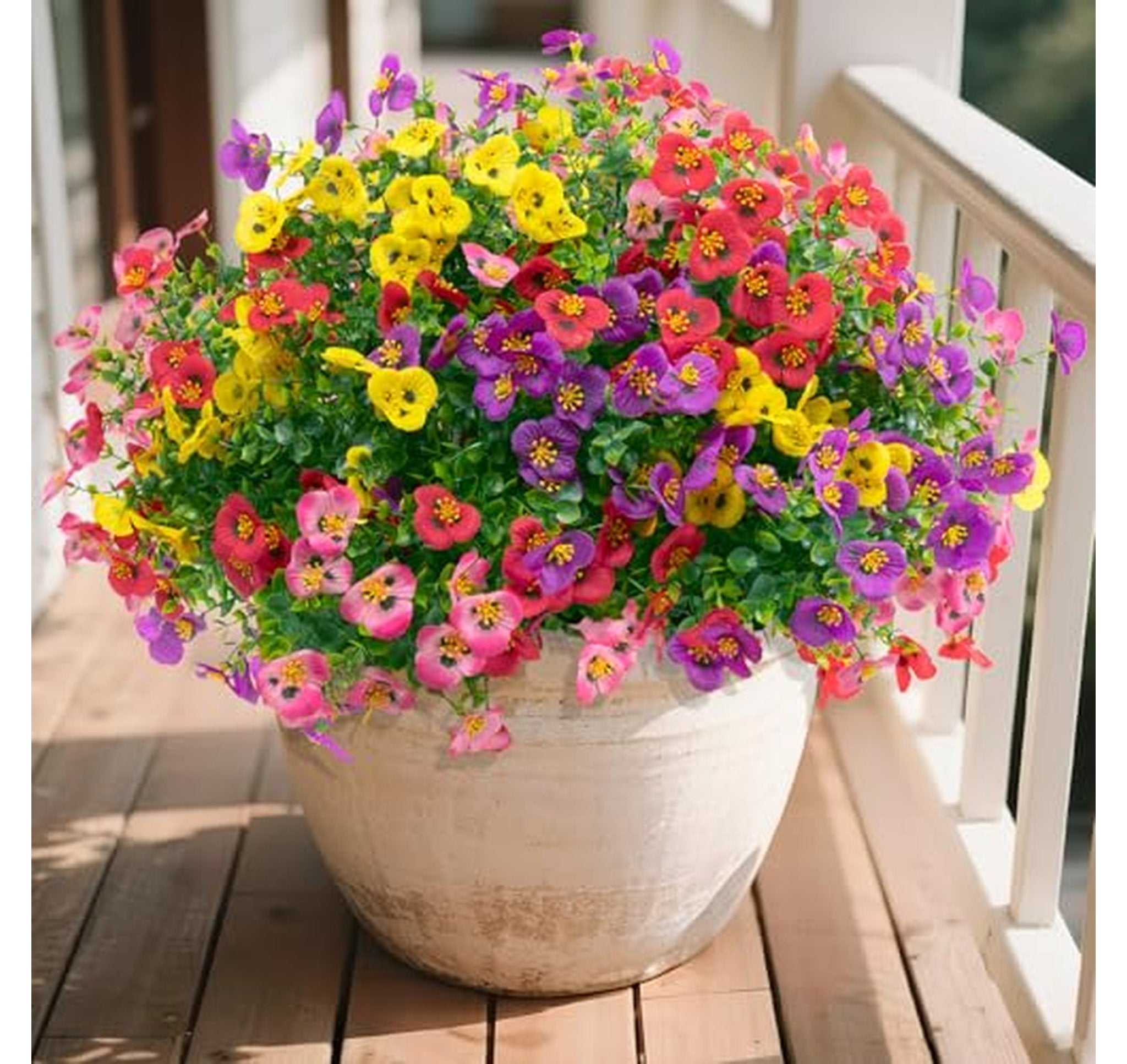16 Pack UV Resistant Artificial Pansy Flower Bundles