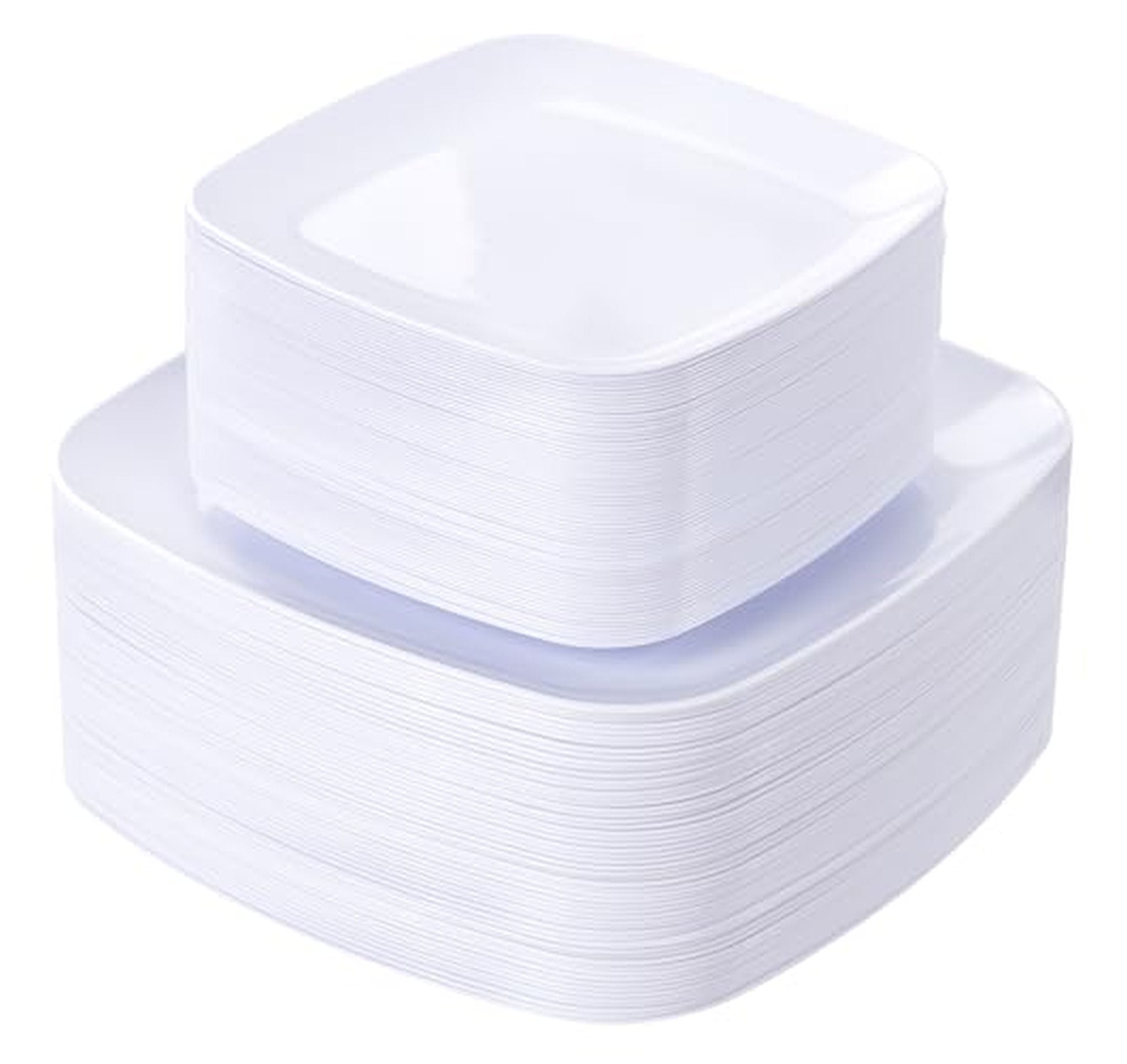 100 Count Square Disposable Plastic Dinner Plates