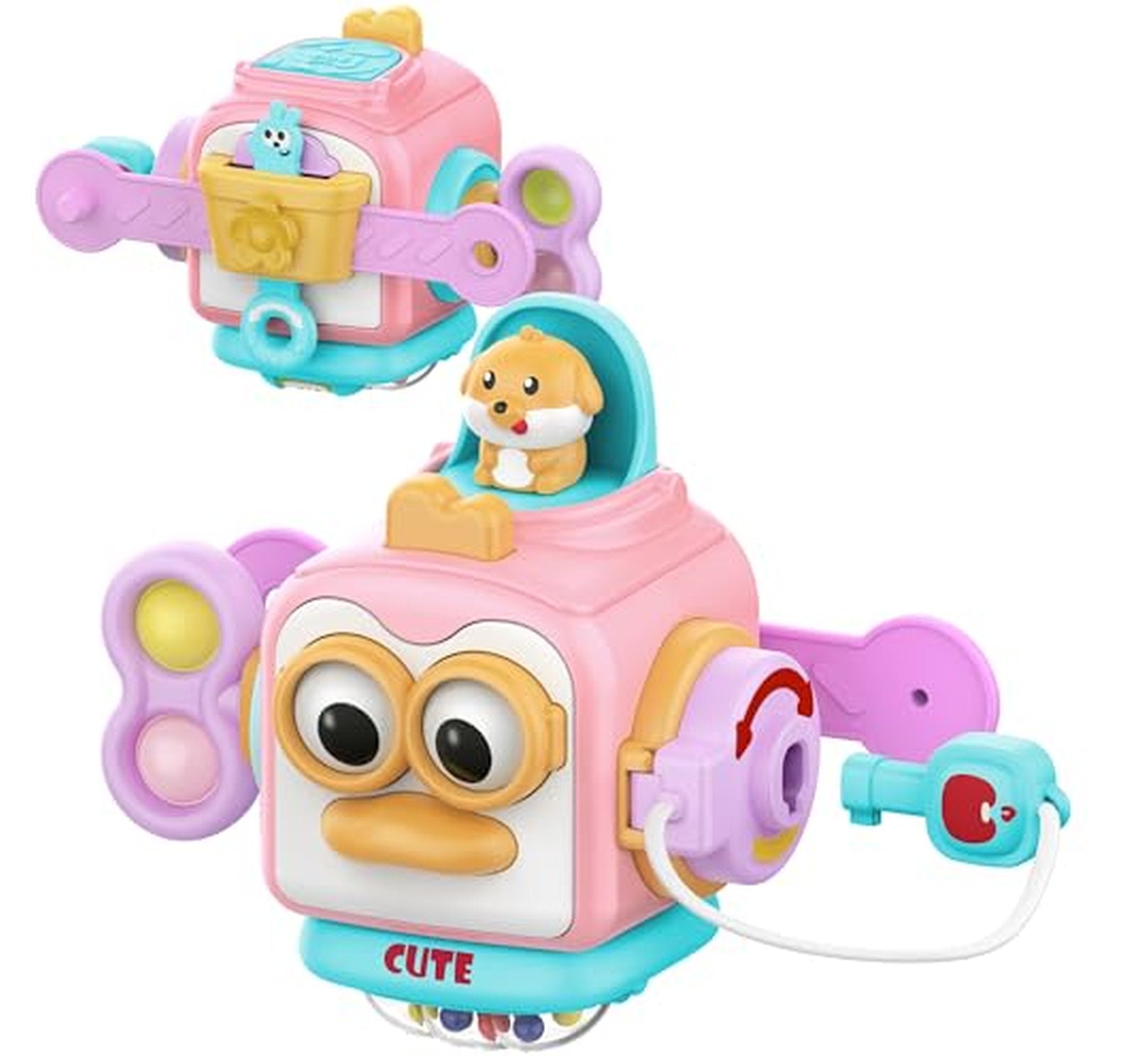Montessori Busy Board Cube Sensory Toy for Toddlers