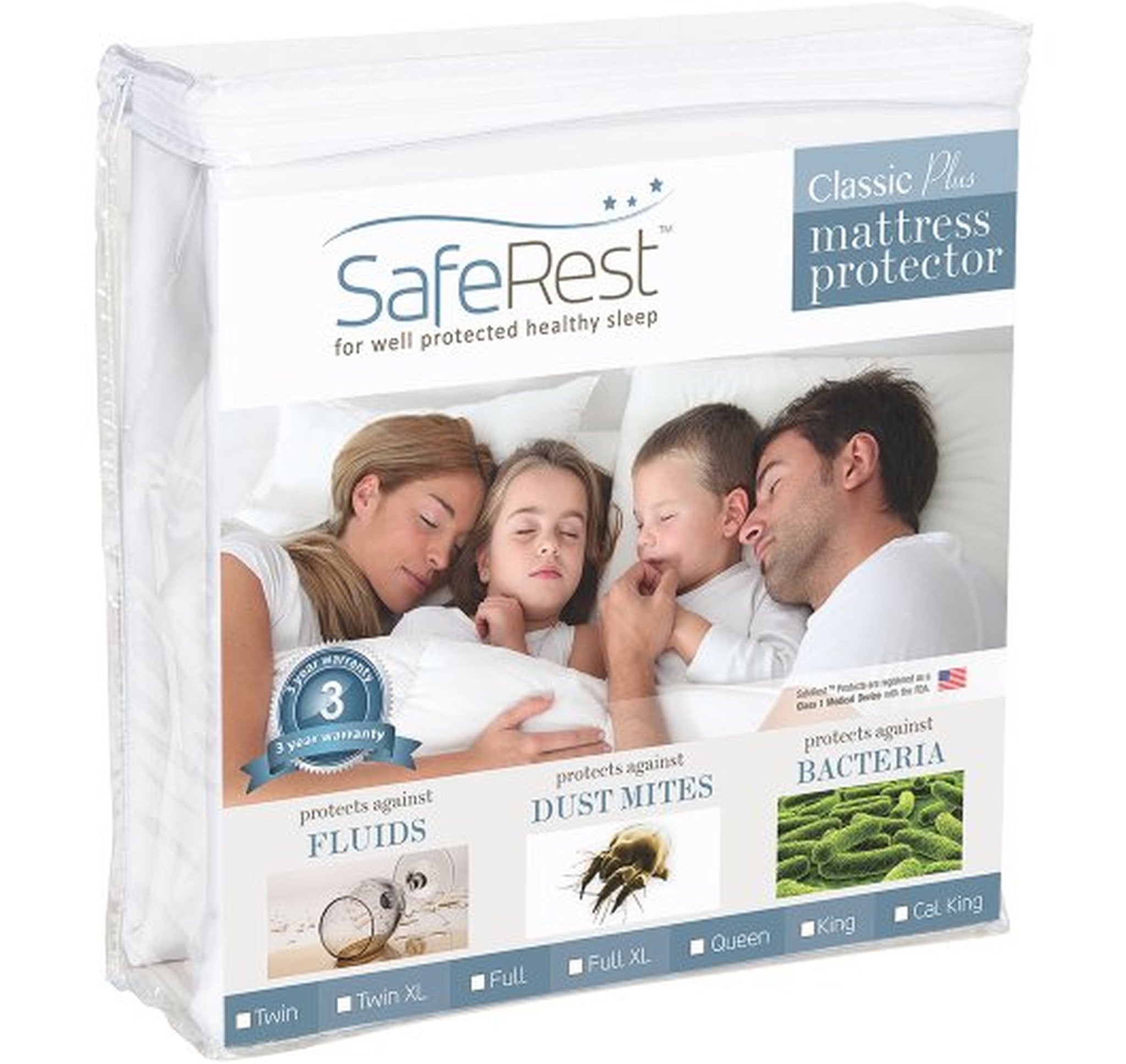 SafeRest Waterproof Twin XL Mattress Protector Encasement