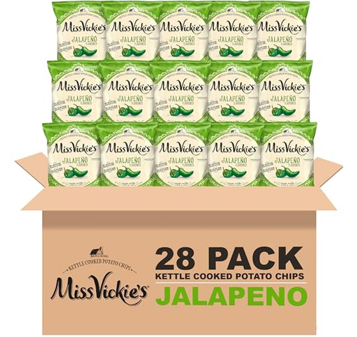 28 Pack Miss Vickie's Jalapeno Kettle Cooked Chips