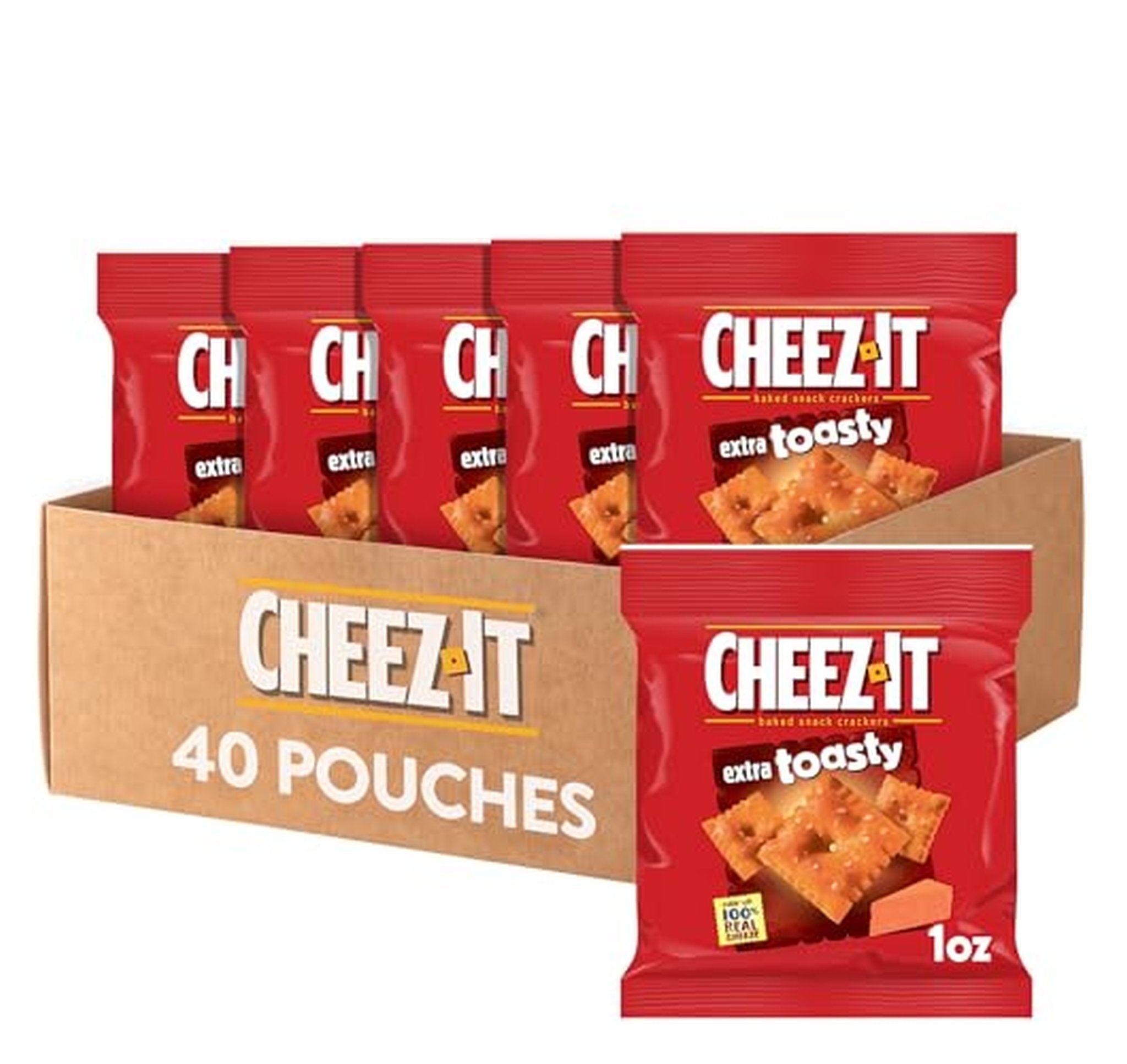 40 Pack Cheez-It Extra Toasty Baked Snack Crackers