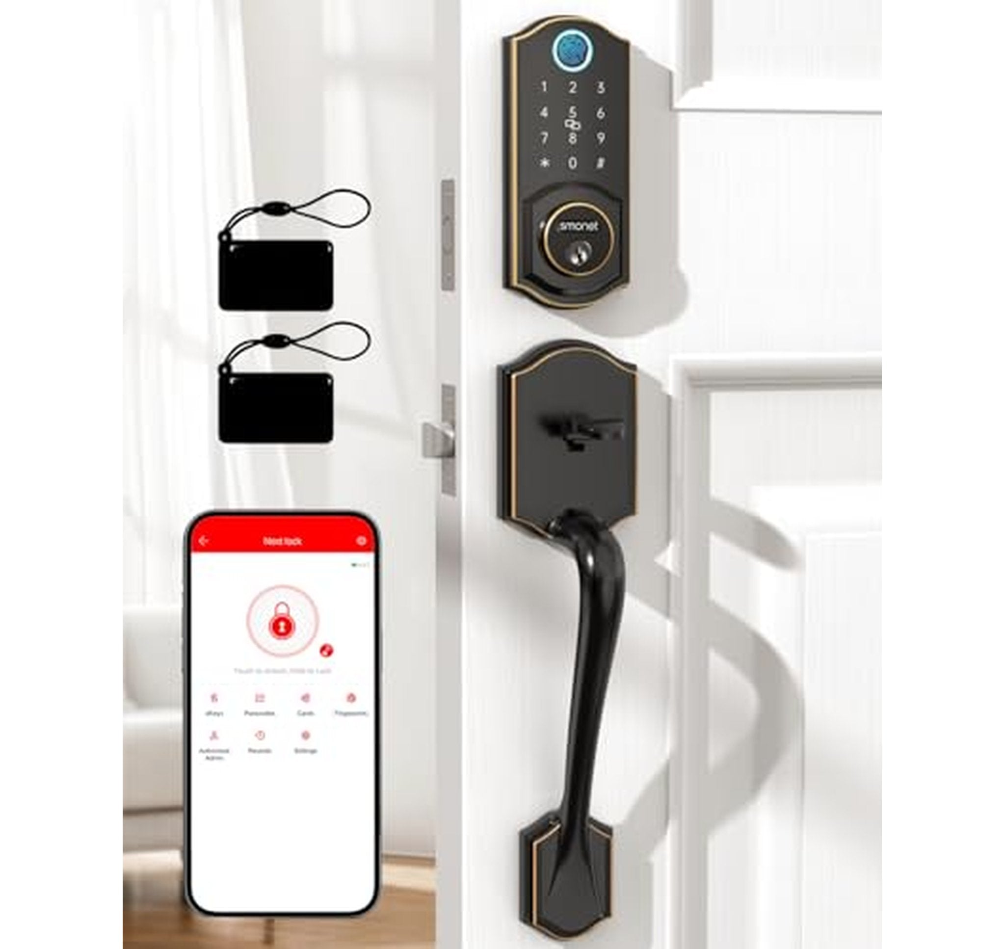 Fingerprint Keypad Smart Door Lock with Handle