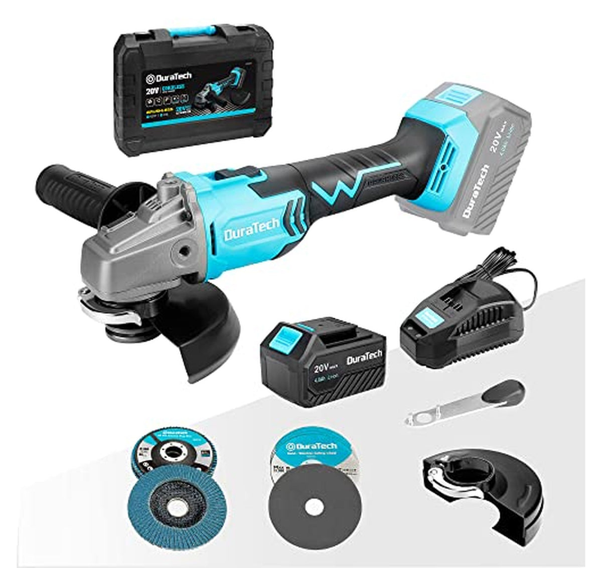 20V Cordless Brushless Angle Grinder Kit with Battery