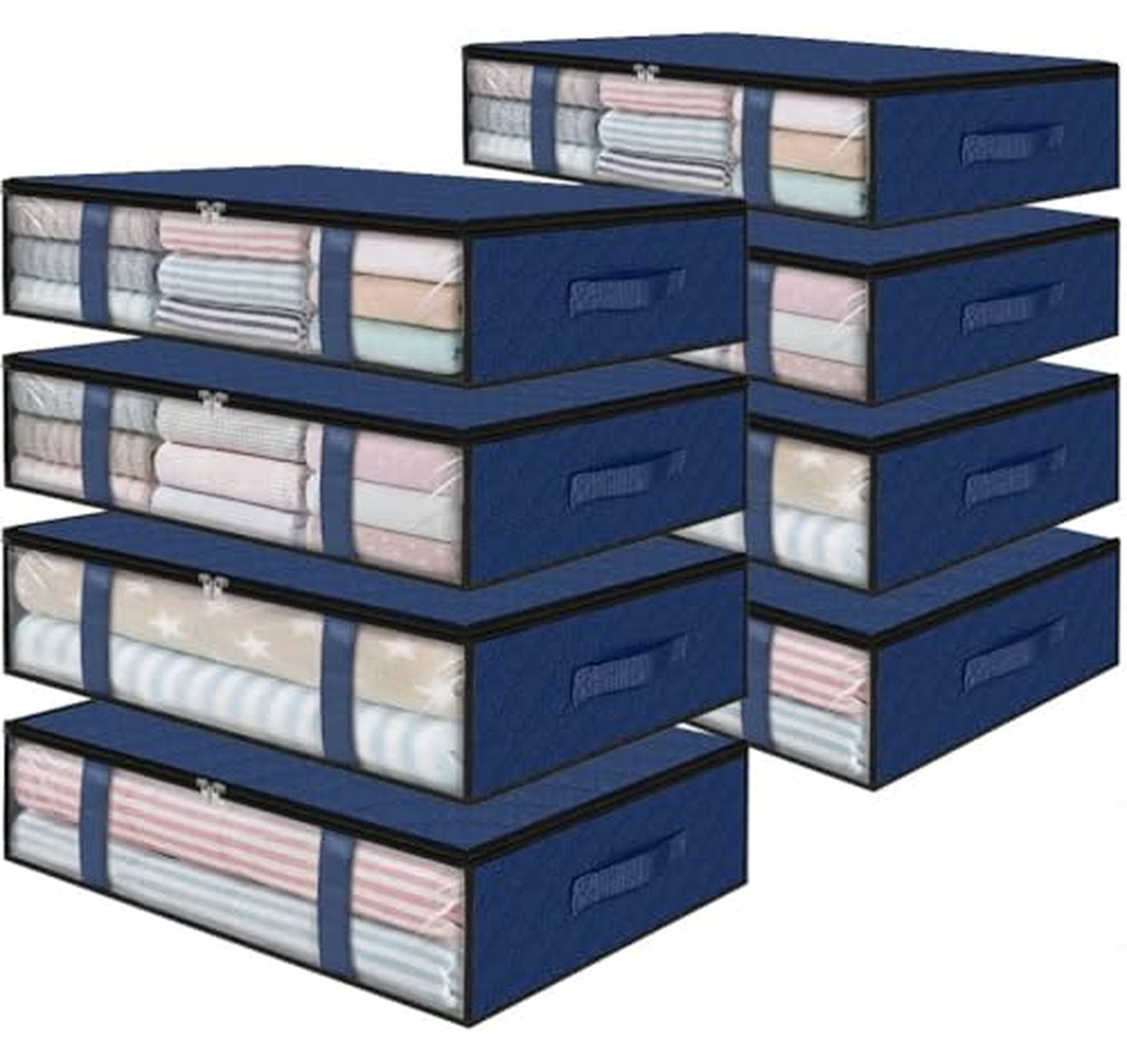 8 Pack 40L Foldable Under Bed Storage Bins