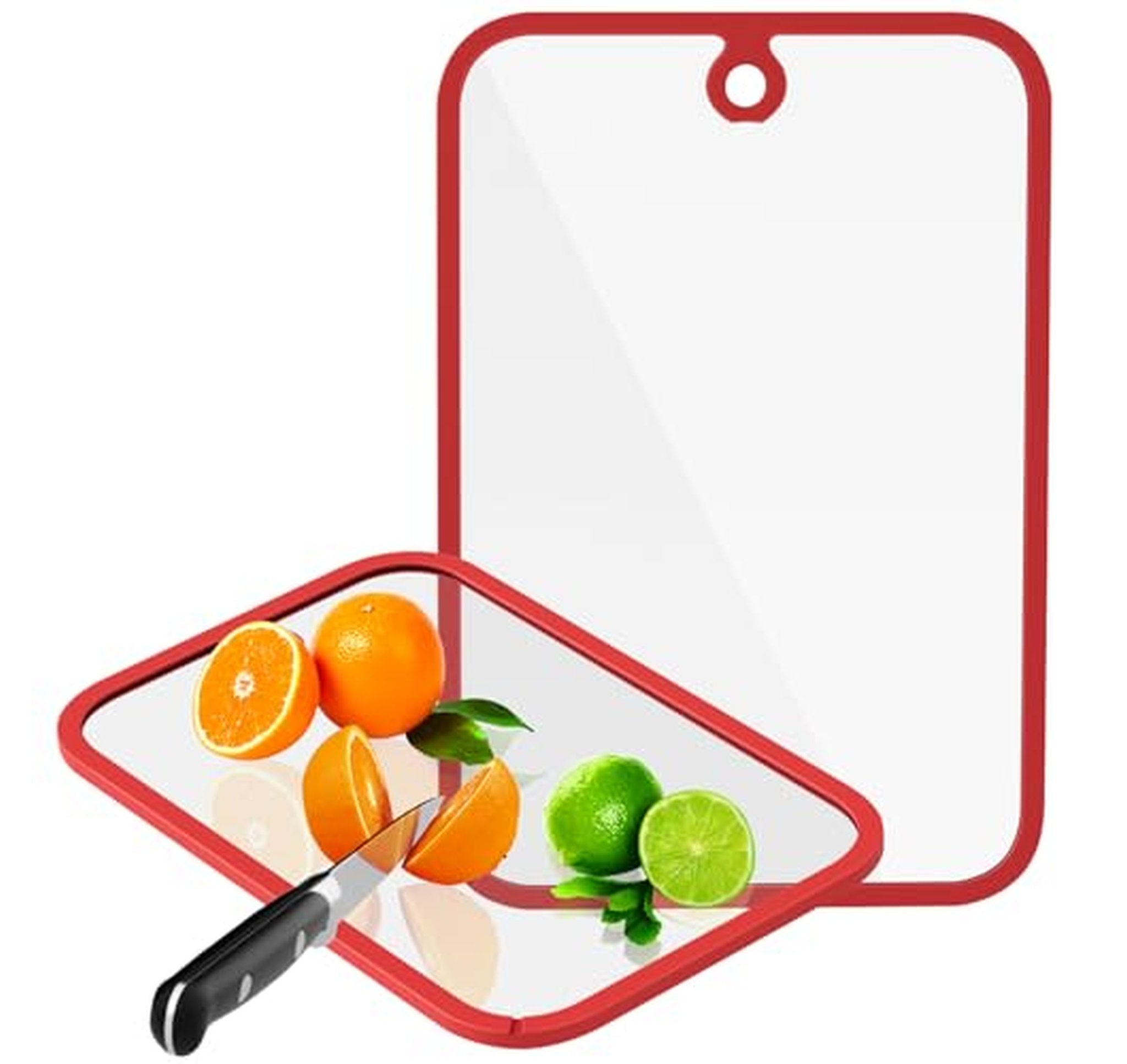 2 Pack Glass Cutting Boards with Non-Slip Edges