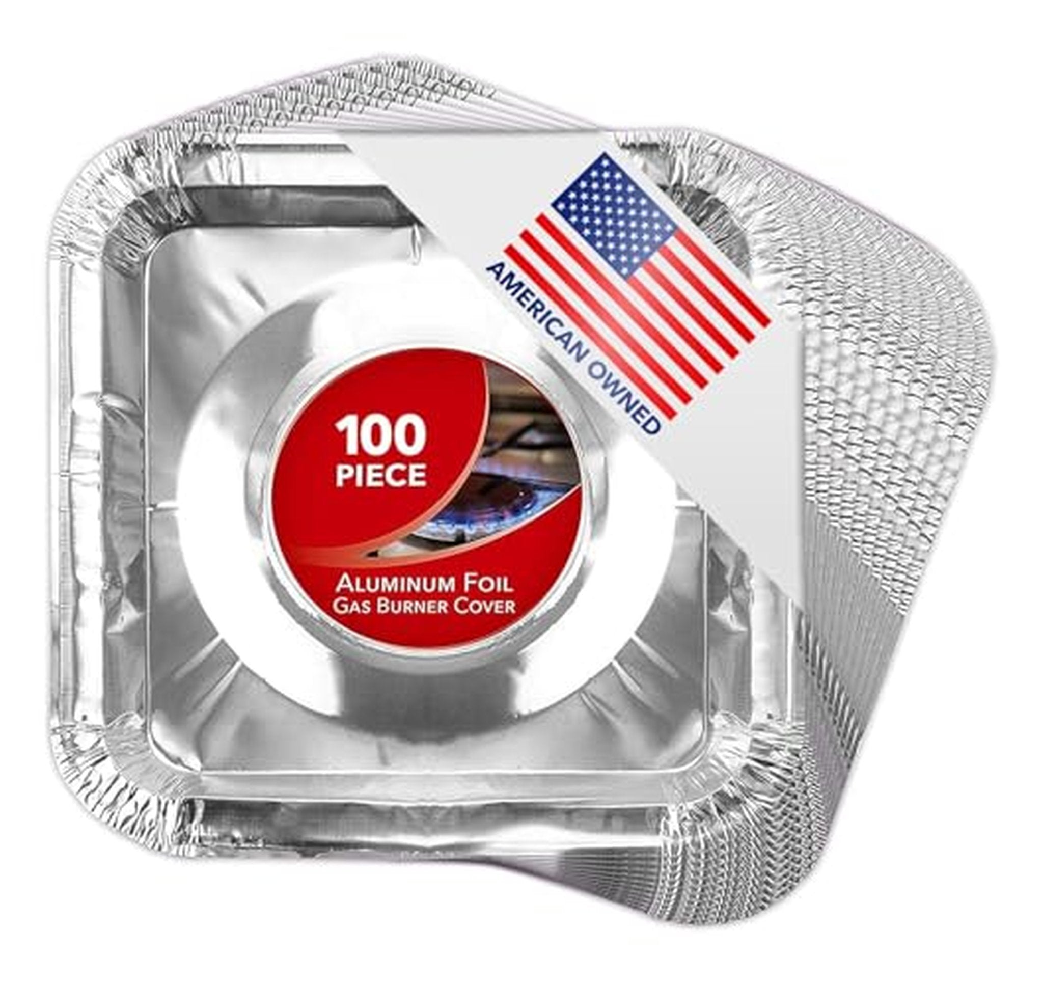 100 Pack Gas Stove Burner Covers Aluminum Foil Liners
