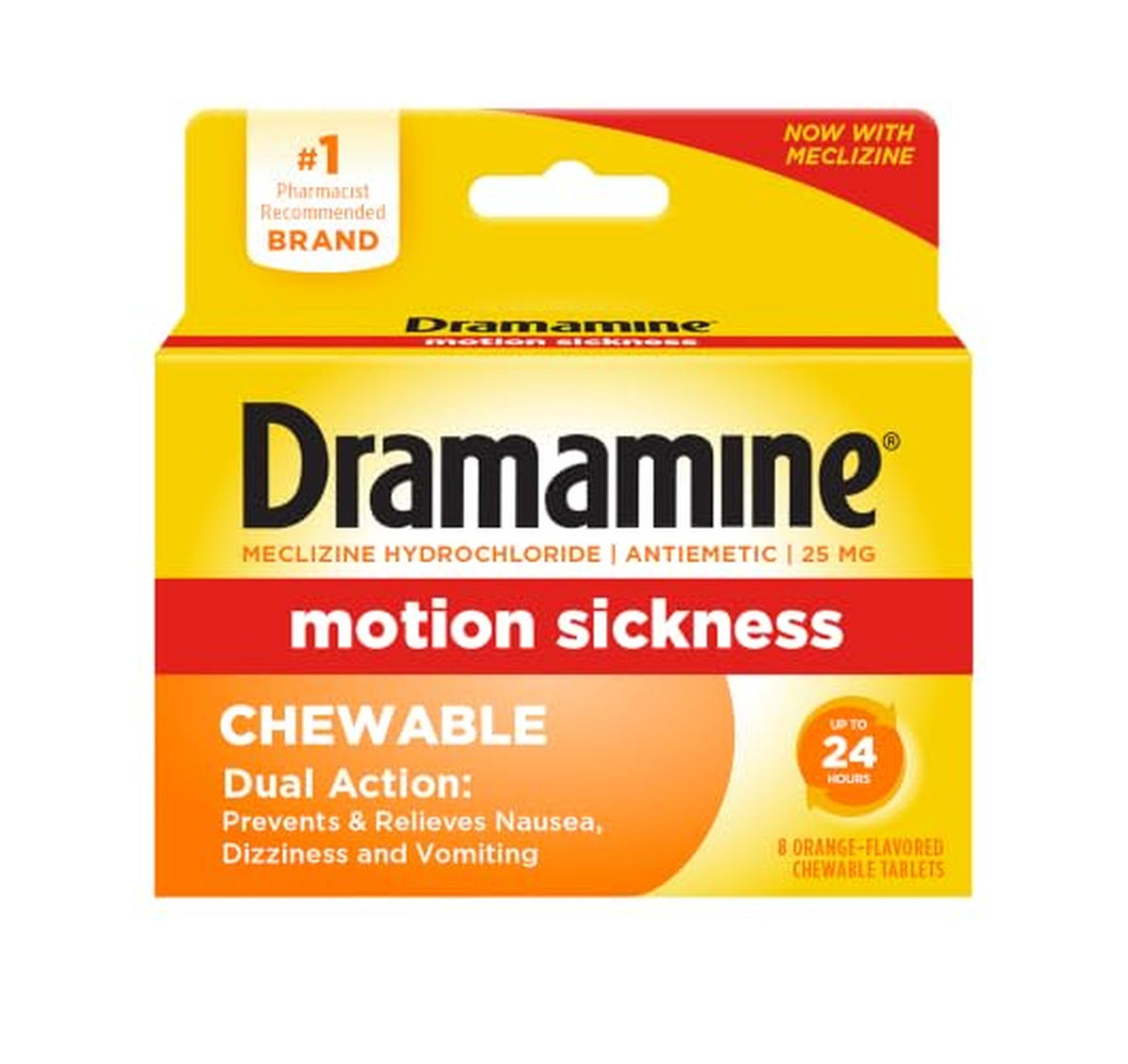 8 Count Dramamine Motion Sickness Chewable Tablets