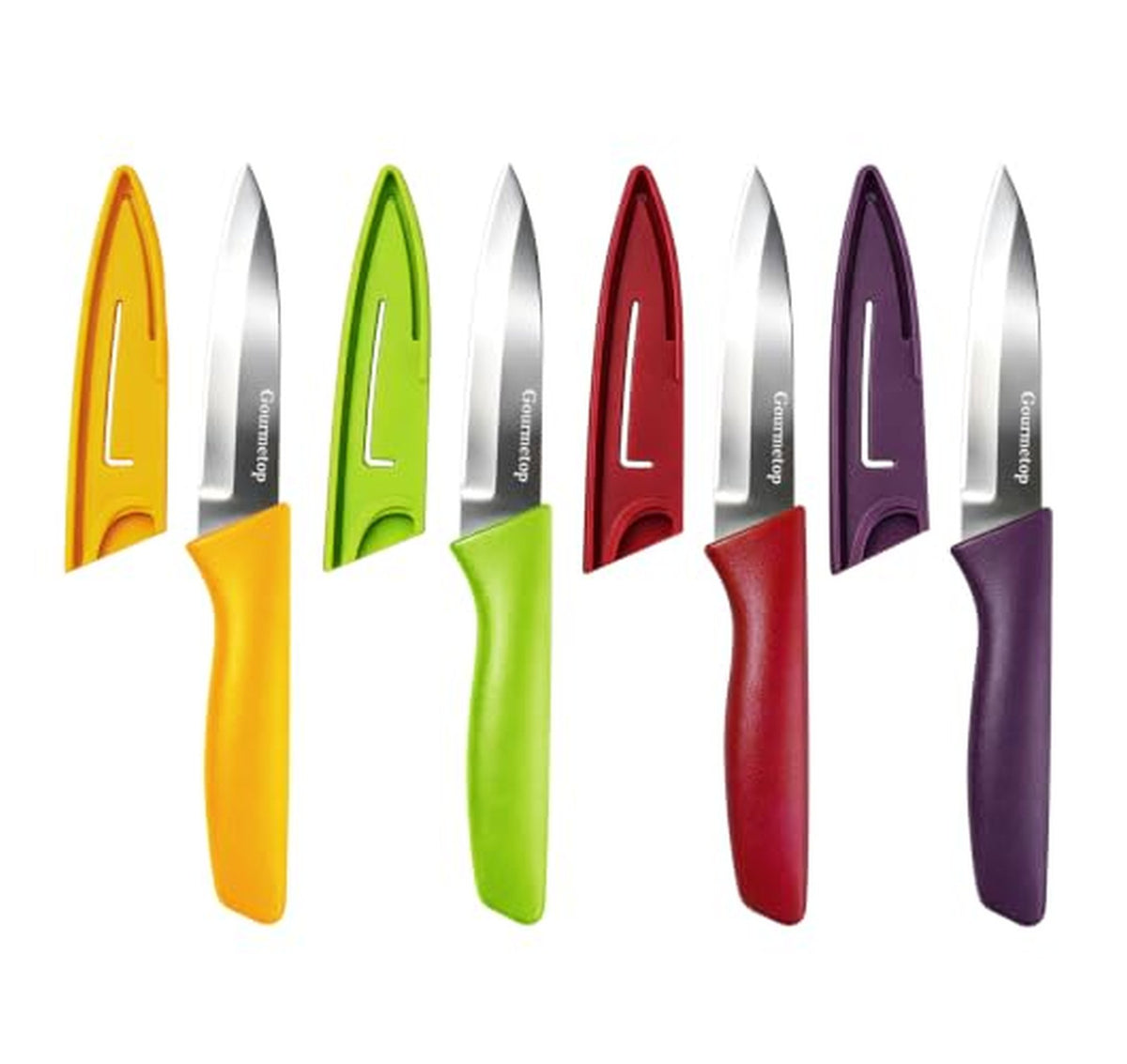 4 Pack Dishwasher Safe Paring Knives with Sheaths