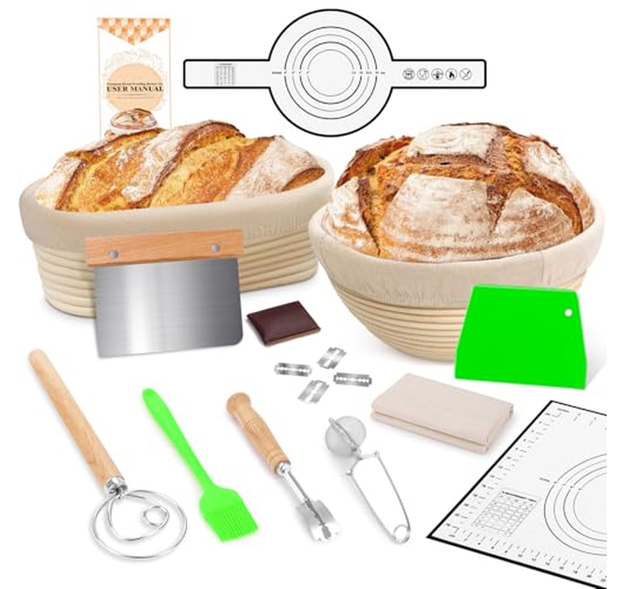 2 Pack Sourdough Bread Proofing Basket Set