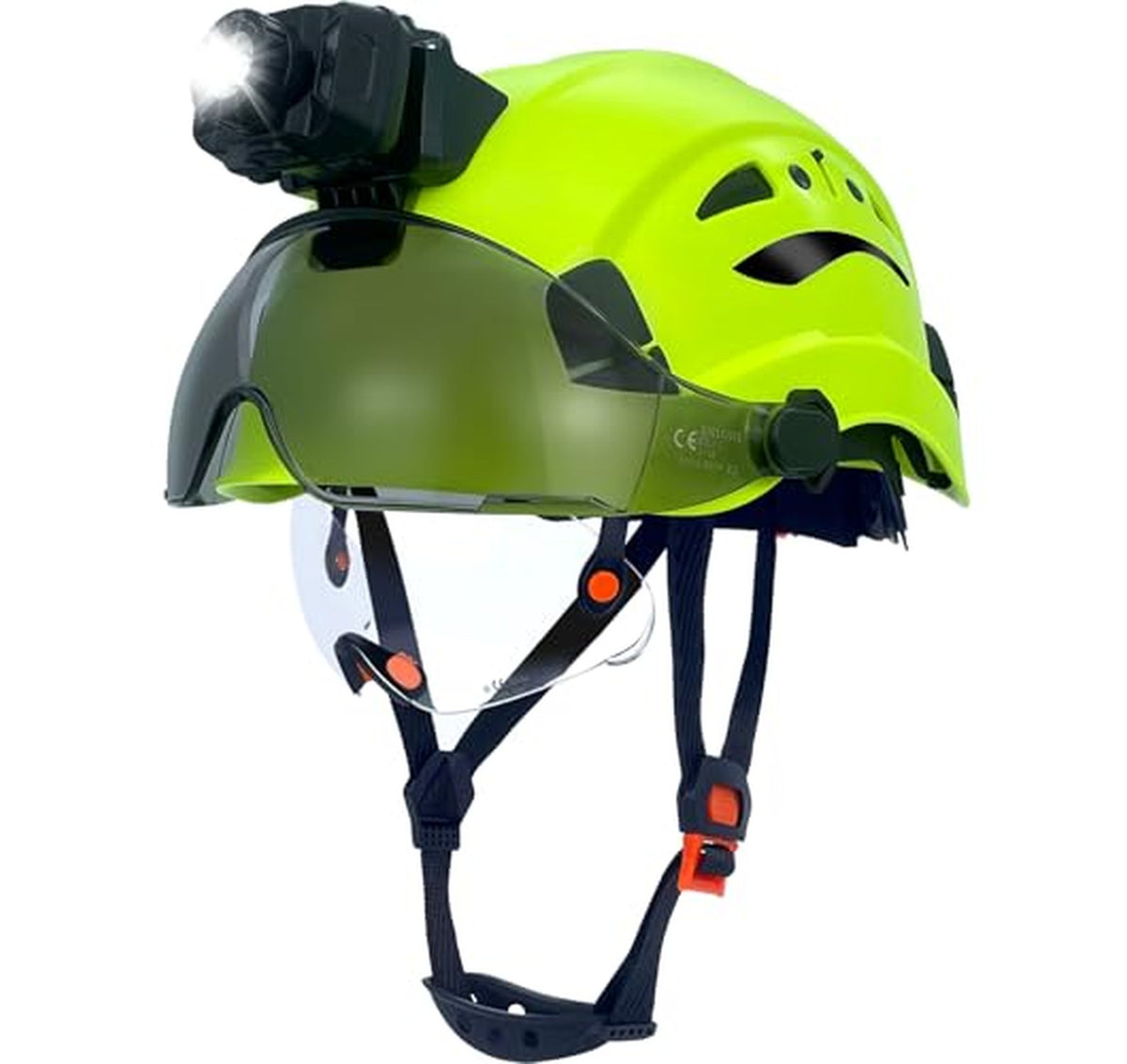 LED Safety Hard Hat with Visor and Headlamp